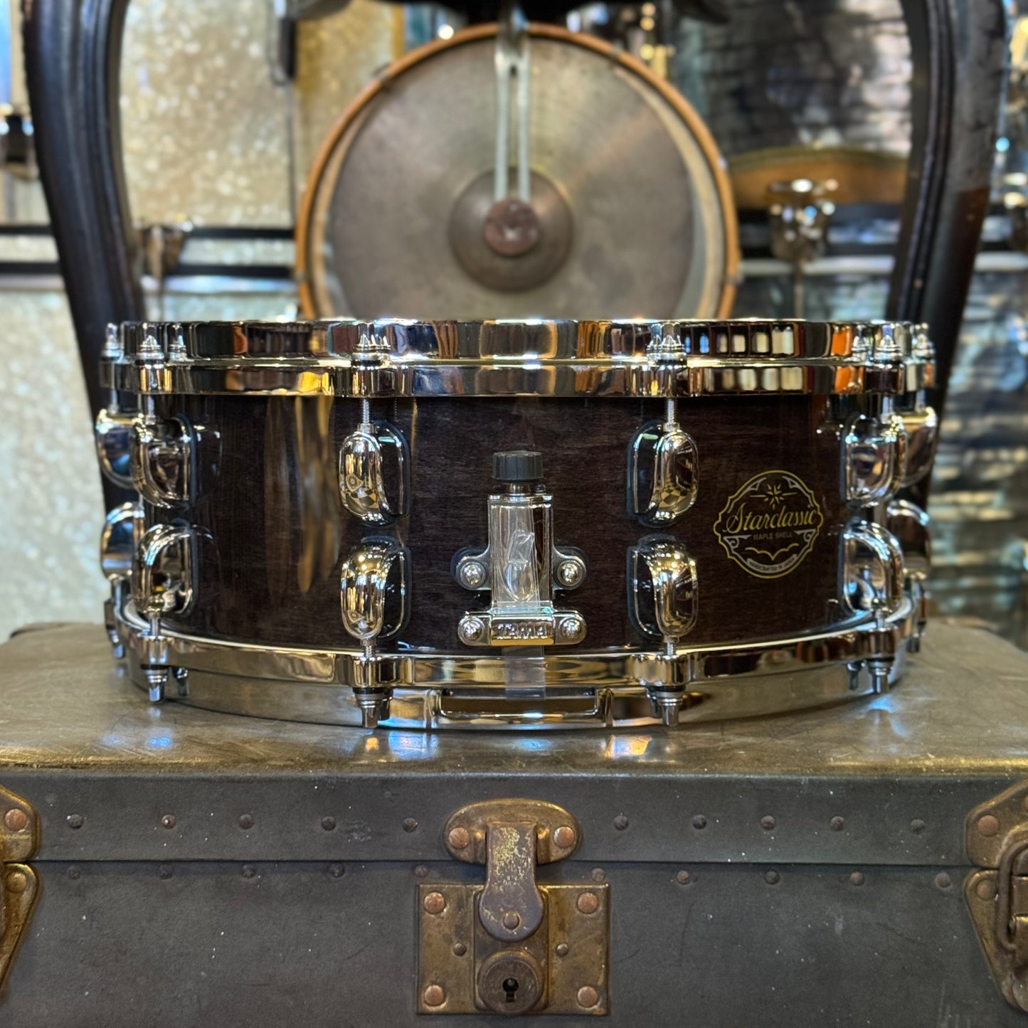 USED Tama 5.5x14 Starclassic Maple Snare Drum in Cherry Black Lacquer