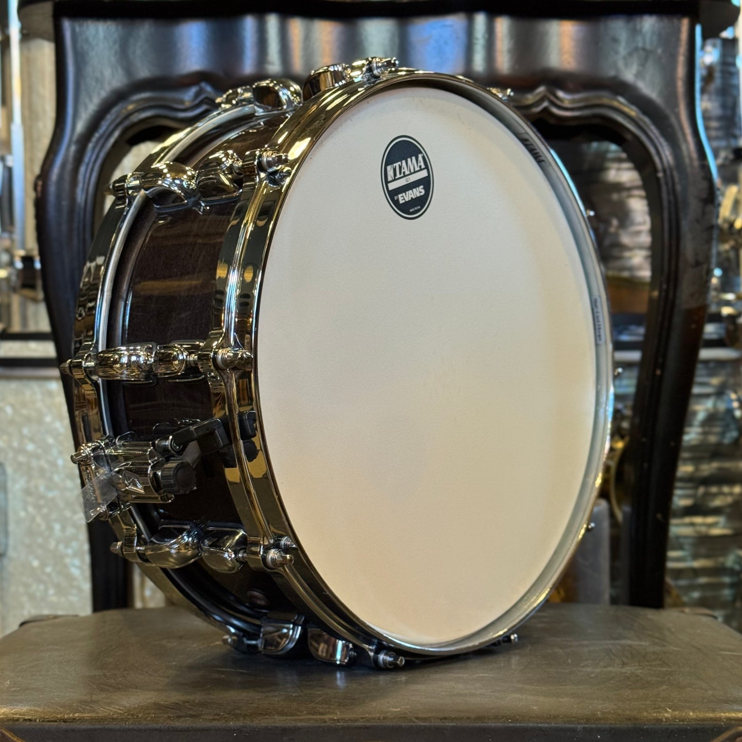 USED Tama 5.5x14 Starclassic Maple Snare Drum in Cherry Black Lacquer