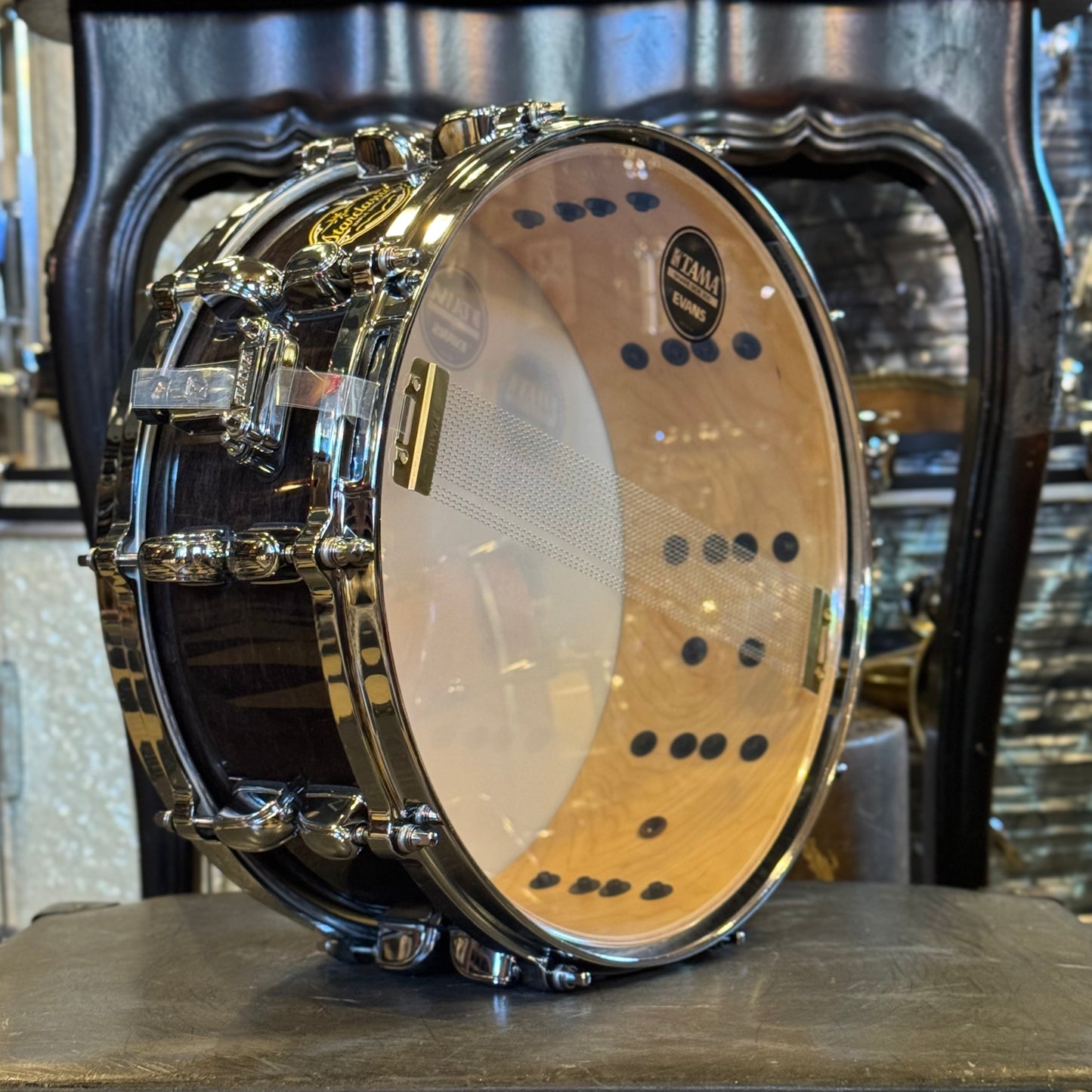 USED Tama 5.5x14 Starclassic Maple Snare Drum in Cherry Black Lacquer