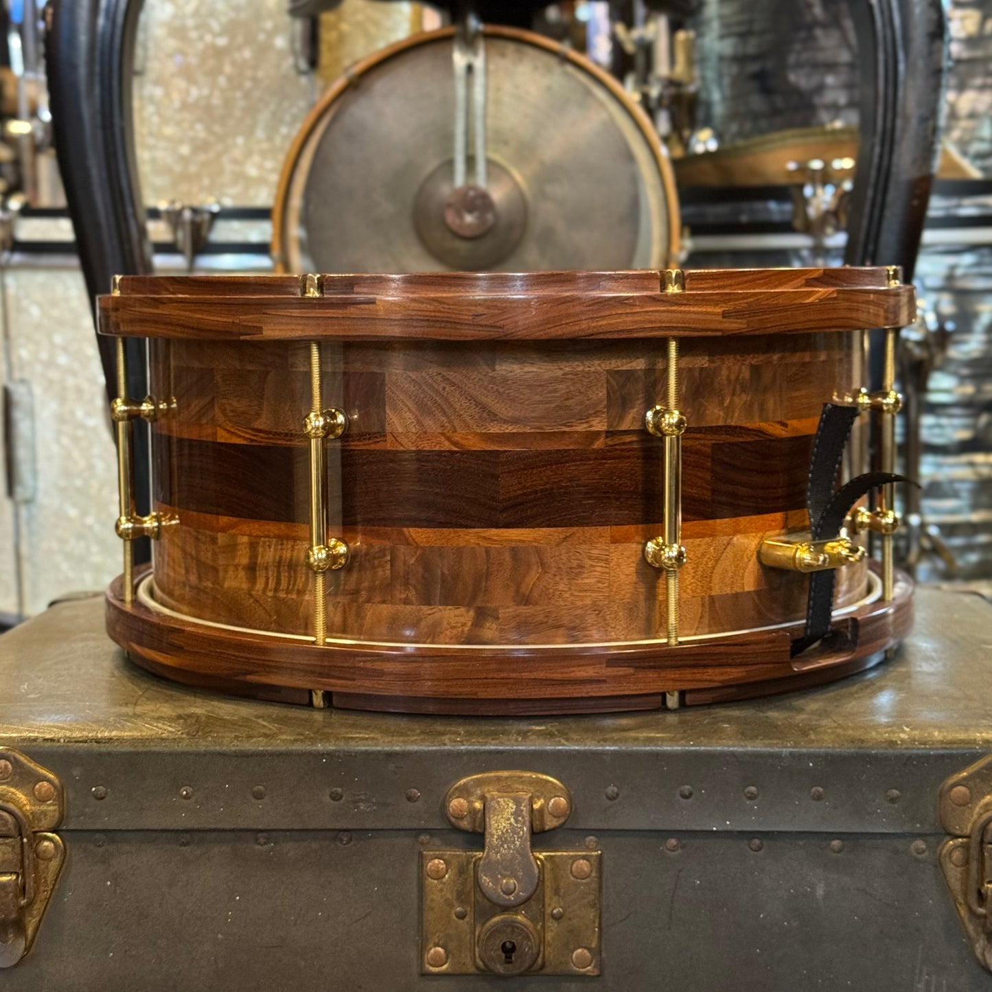 USED 2004 6.5x14 Stanbridge Claro Walnut, Goncalo Alves, & Pau Ferro Snare Drum w/ Pau Ferro Hoops
