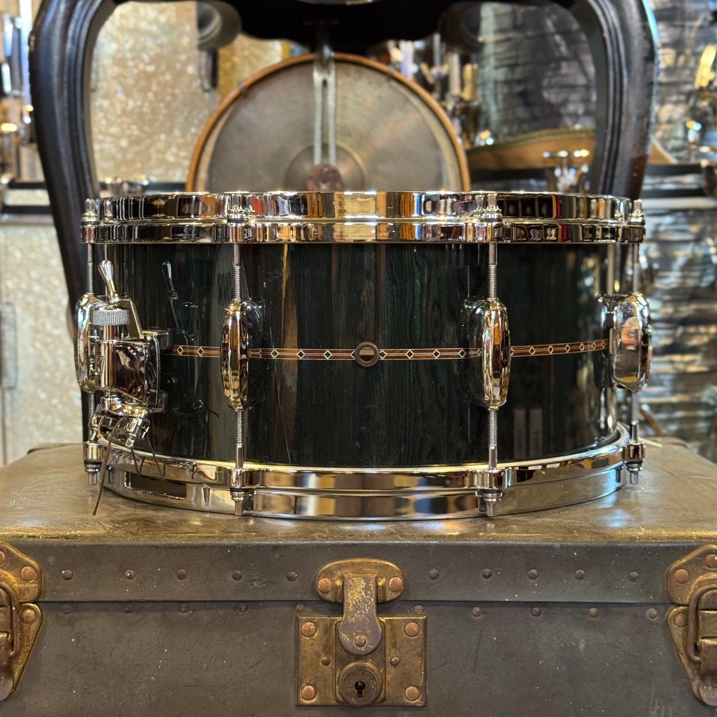 USED Tama 6.5x14 Star Bubinga Snare Drum in Dark Green Cordia Lacquer