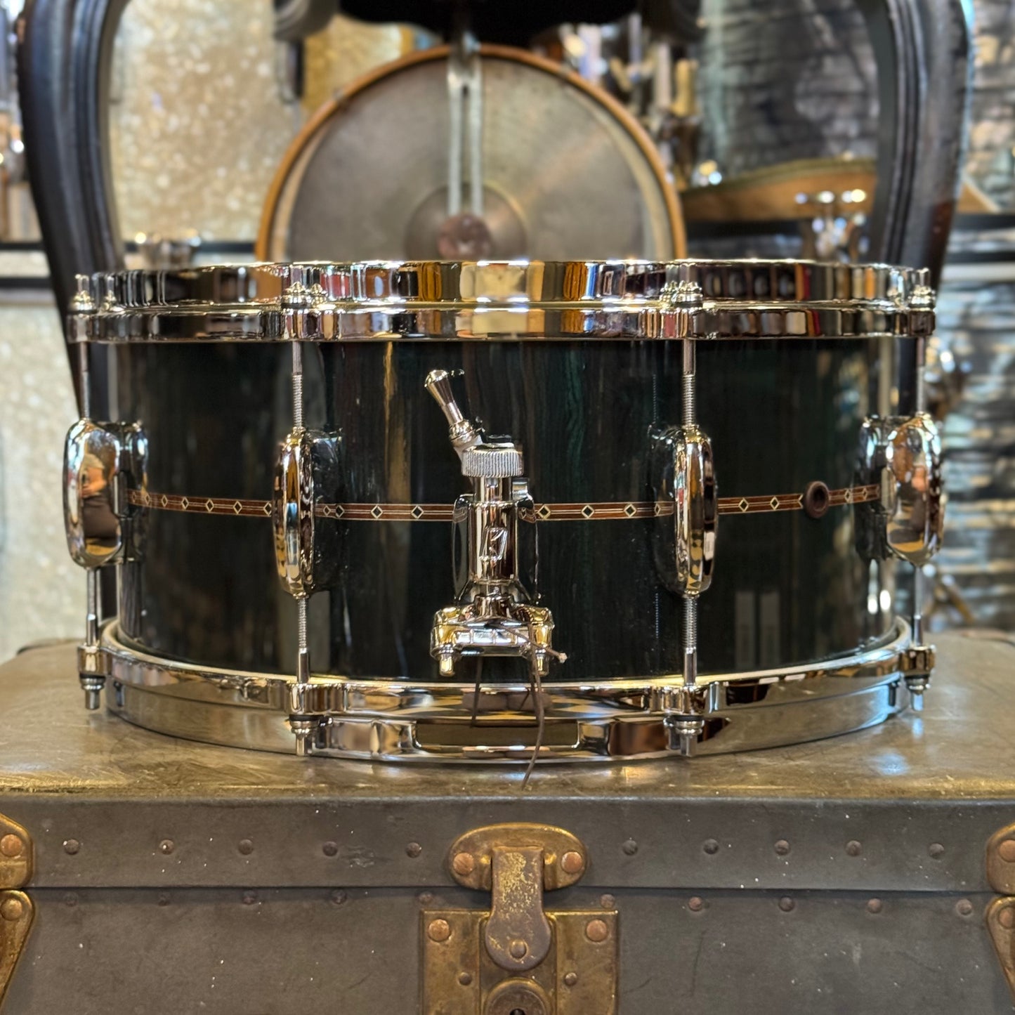 USED Tama 6.5x14 Star Bubinga Snare Drum in Dark Green Cordia Lacquer