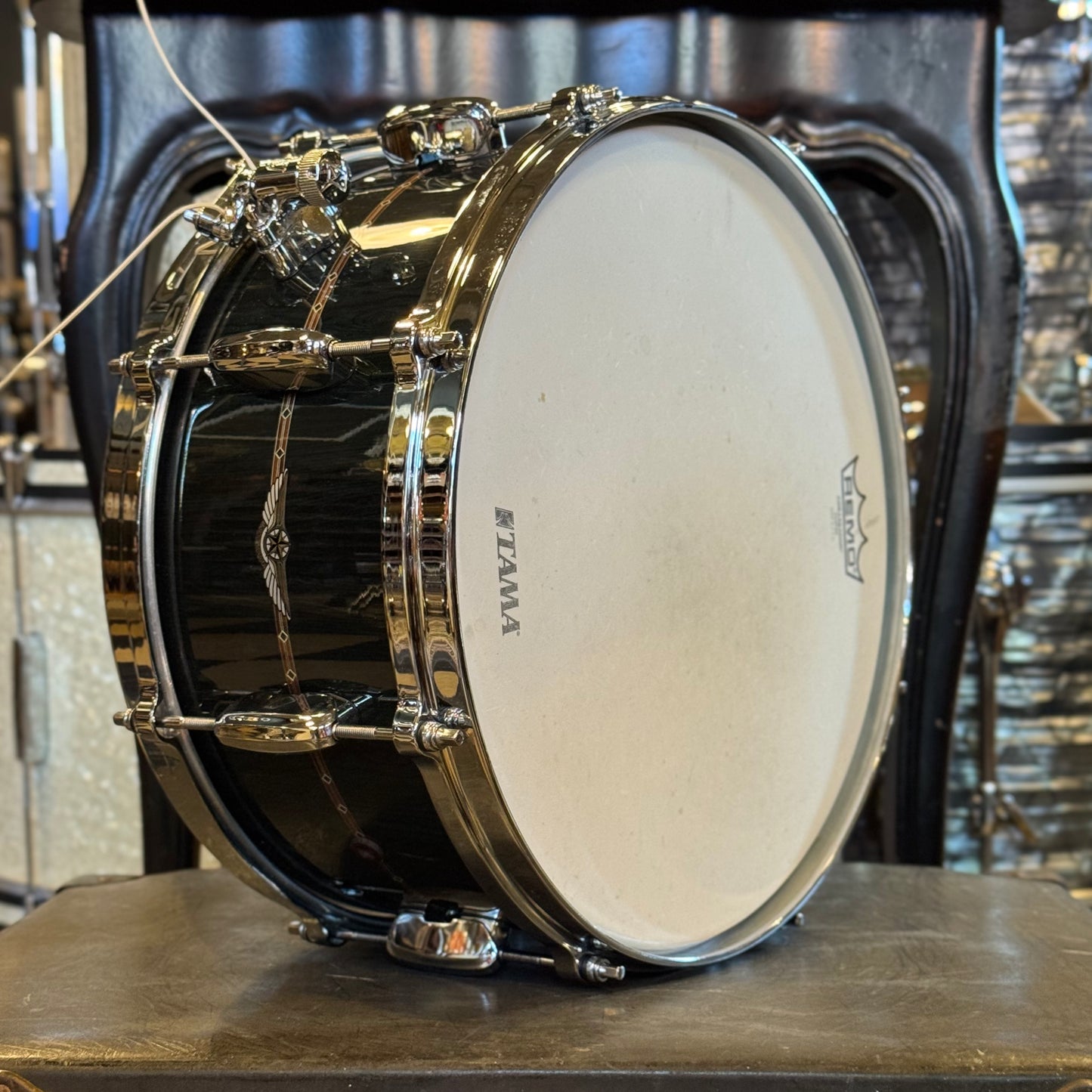 USED Tama 6.5x14 Star Bubinga Snare Drum in Dark Green Cordia Lacquer