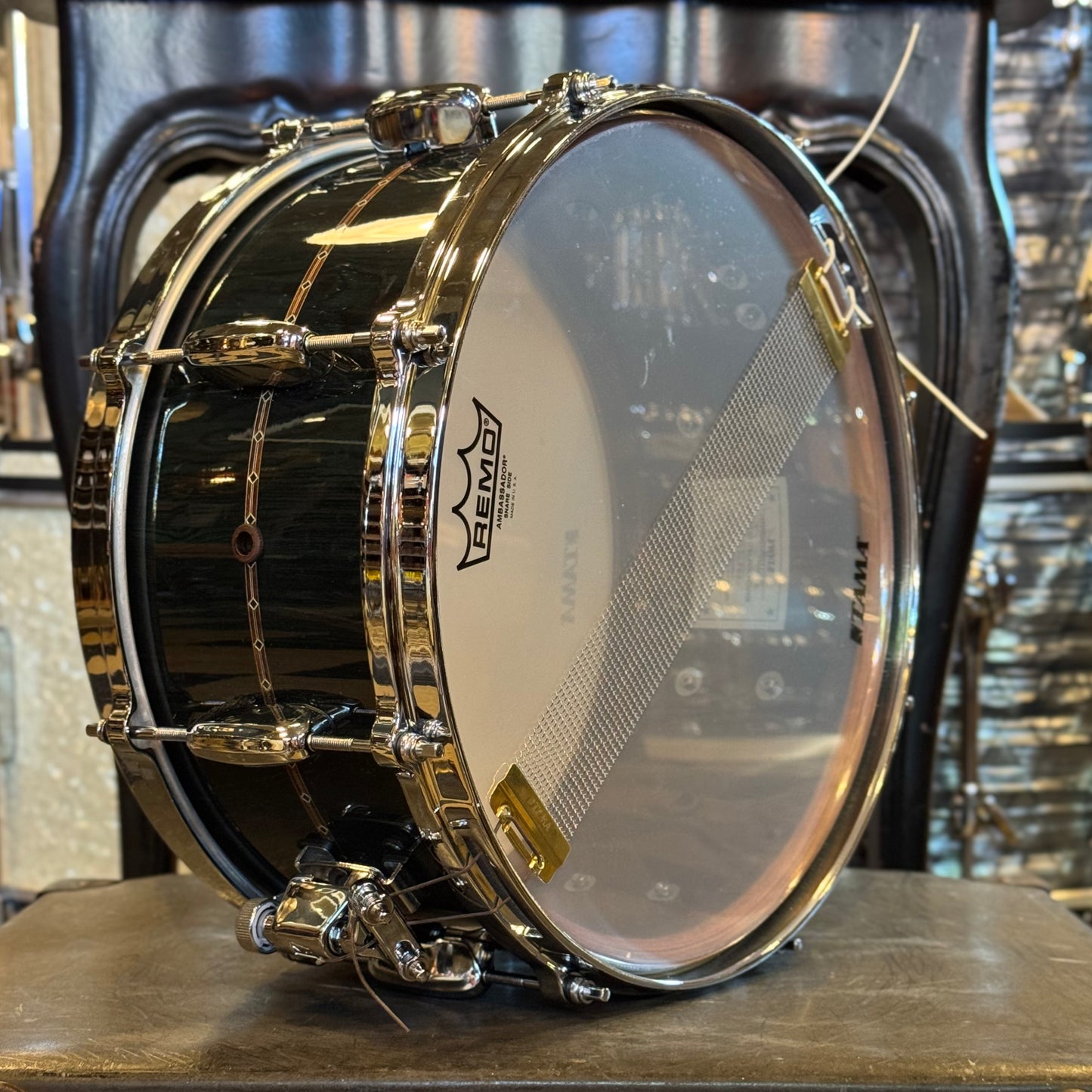 USED Tama 6.5x14 Star Bubinga Snare Drum in Dark Green Cordia Lacquer