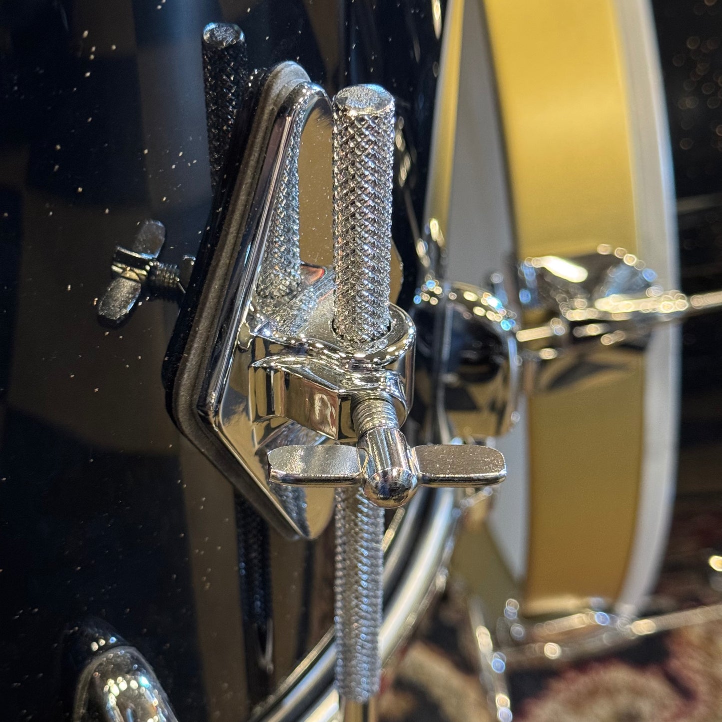 USED Gretsch Broadkaster in Anniversary Sparkle Custom Ordered w/ Die Cast Hoops, Vintage Build, and Satin Gold Bass Drum Hoops - 14x18, 8x12, 14x14, 5x14
