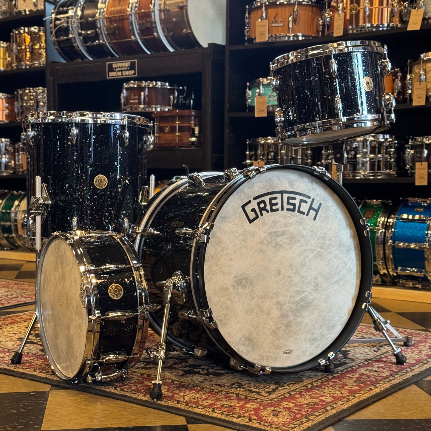 USED Gretsch USA Custom in Mardi Gras - 14x20, 8x12, 14x14, 5.5x14