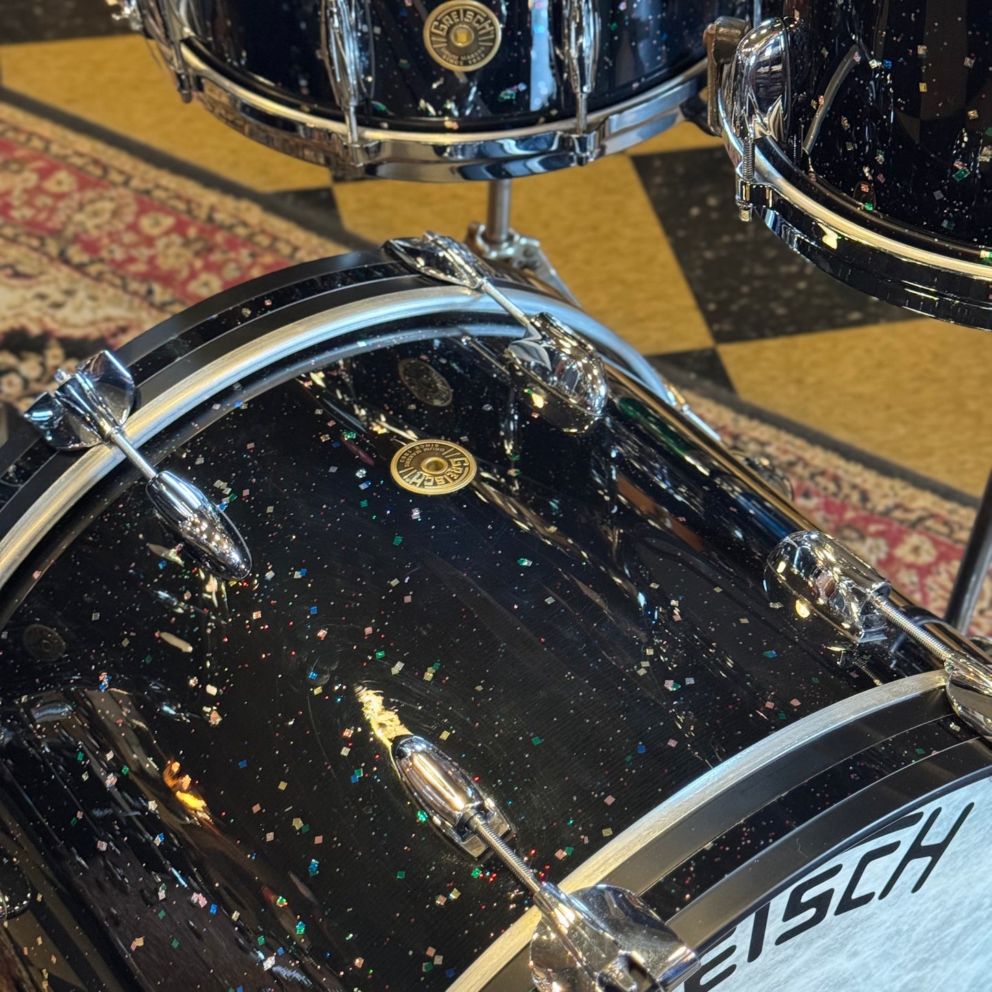 USED Gretsch USA Custom in Mardi Gras - 14x20, 8x12, 14x14, 5.5x14