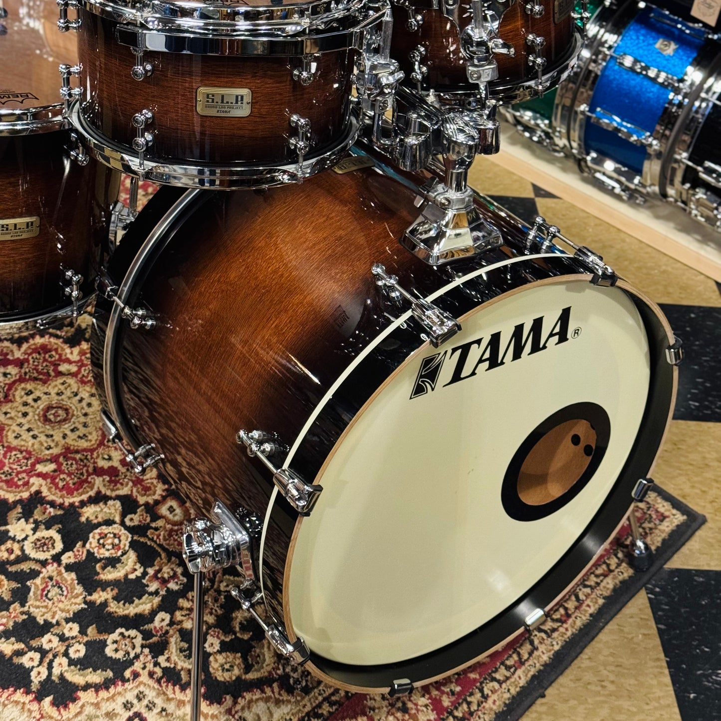 USED Tama SLP Dynamic Kapur Drum Set in Gloss Kapur Burst - 16x22, 6.5x10, 7x12, 12x14, 14x16