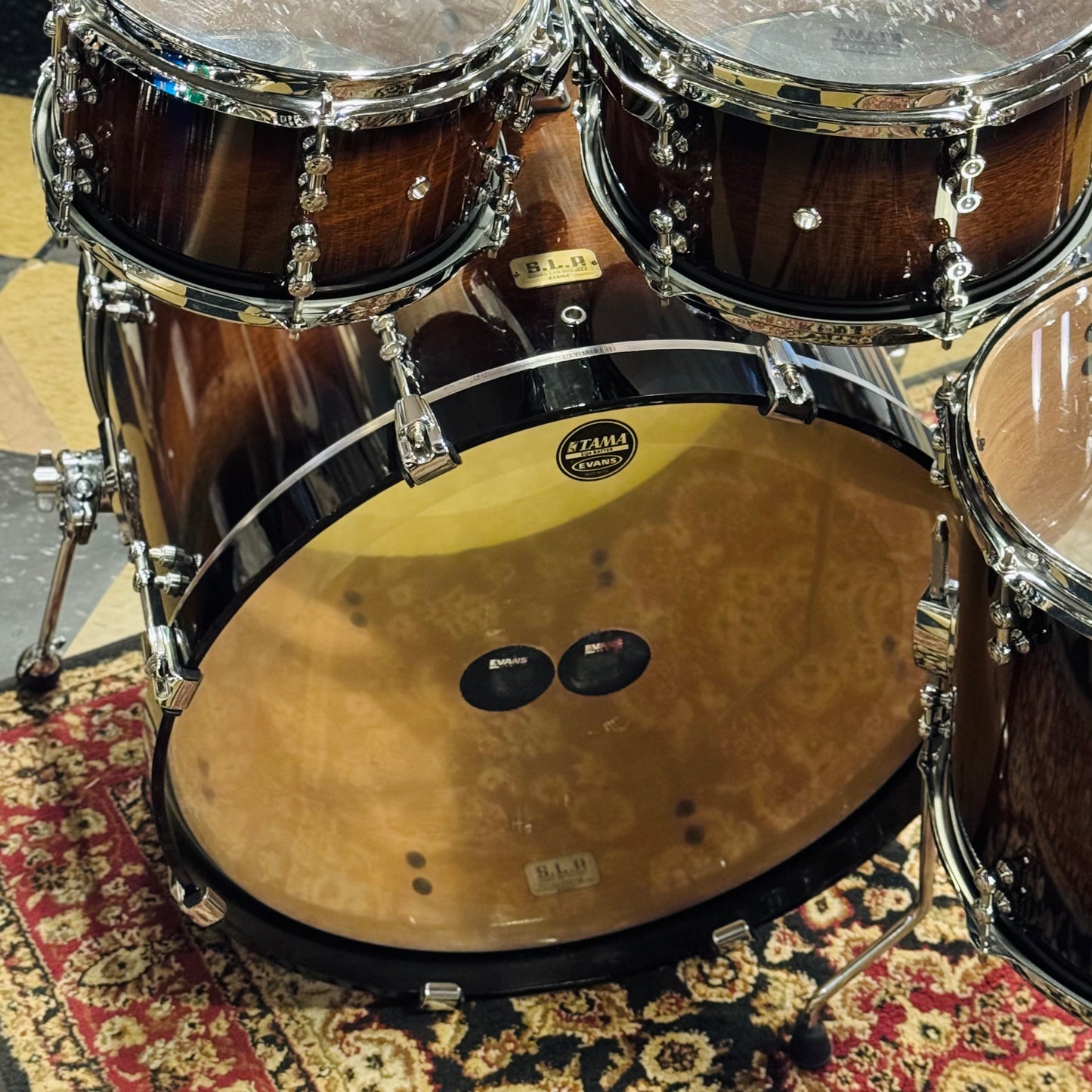 USED Tama SLP Dynamic Kapur Drum Set in Gloss Kapur Burst - 16x22, 6.5x10, 7x12, 12x14, 14x16