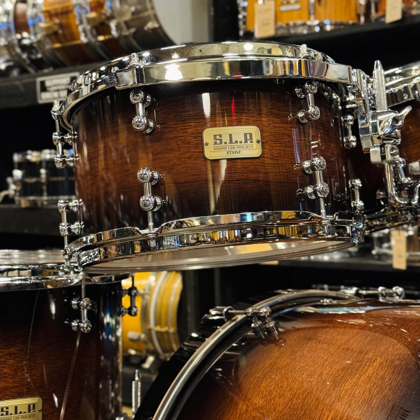 USED Tama SLP Dynamic Kapur Drum Set in Gloss Kapur Burst - 16x22, 6.5x10, 7x12, 12x14, 14x16