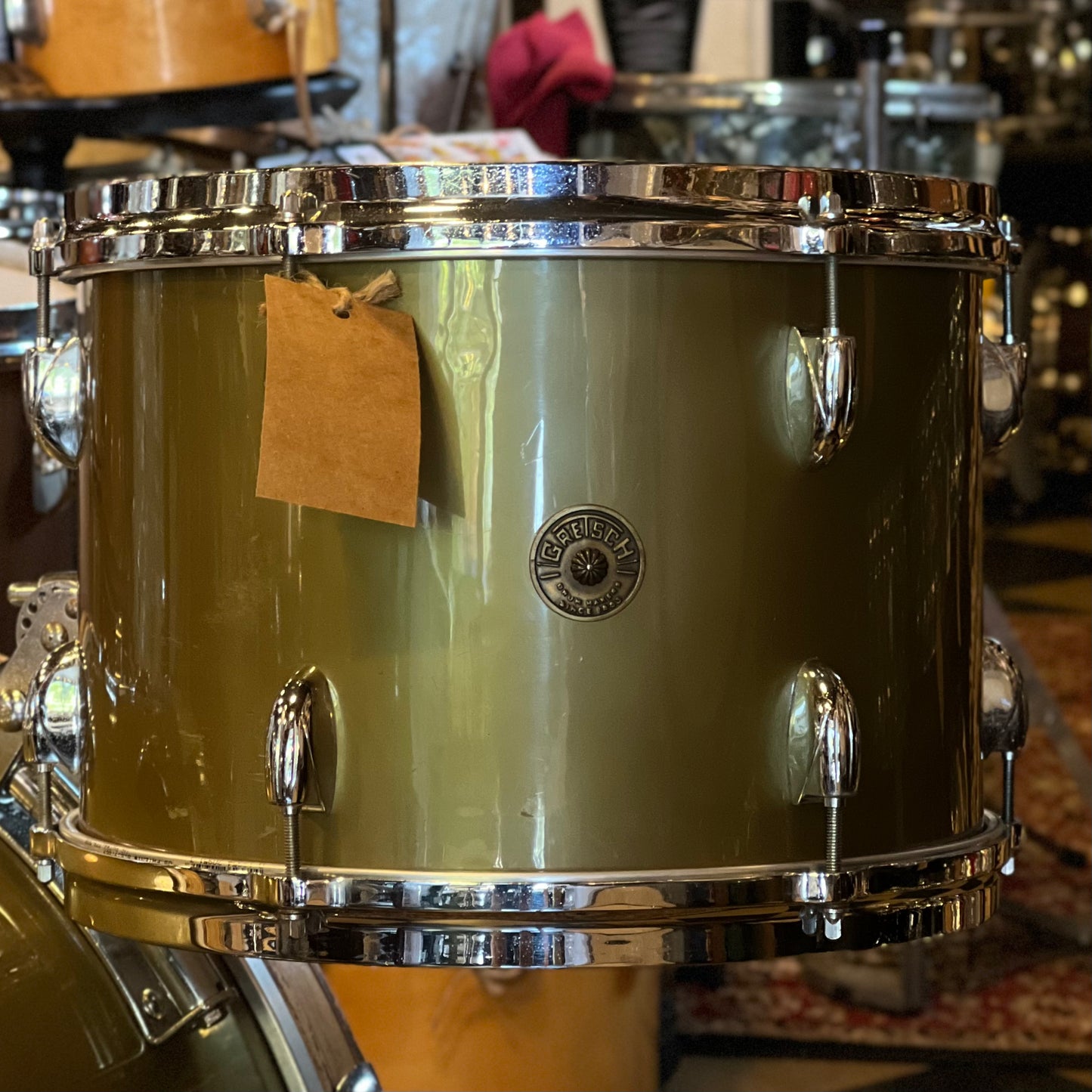 VINTAGE 1956-1959 Gretsch Round Badge 6ply "Name Band" Outfit in Copper Mist - 14x22, 9x13, 14x14