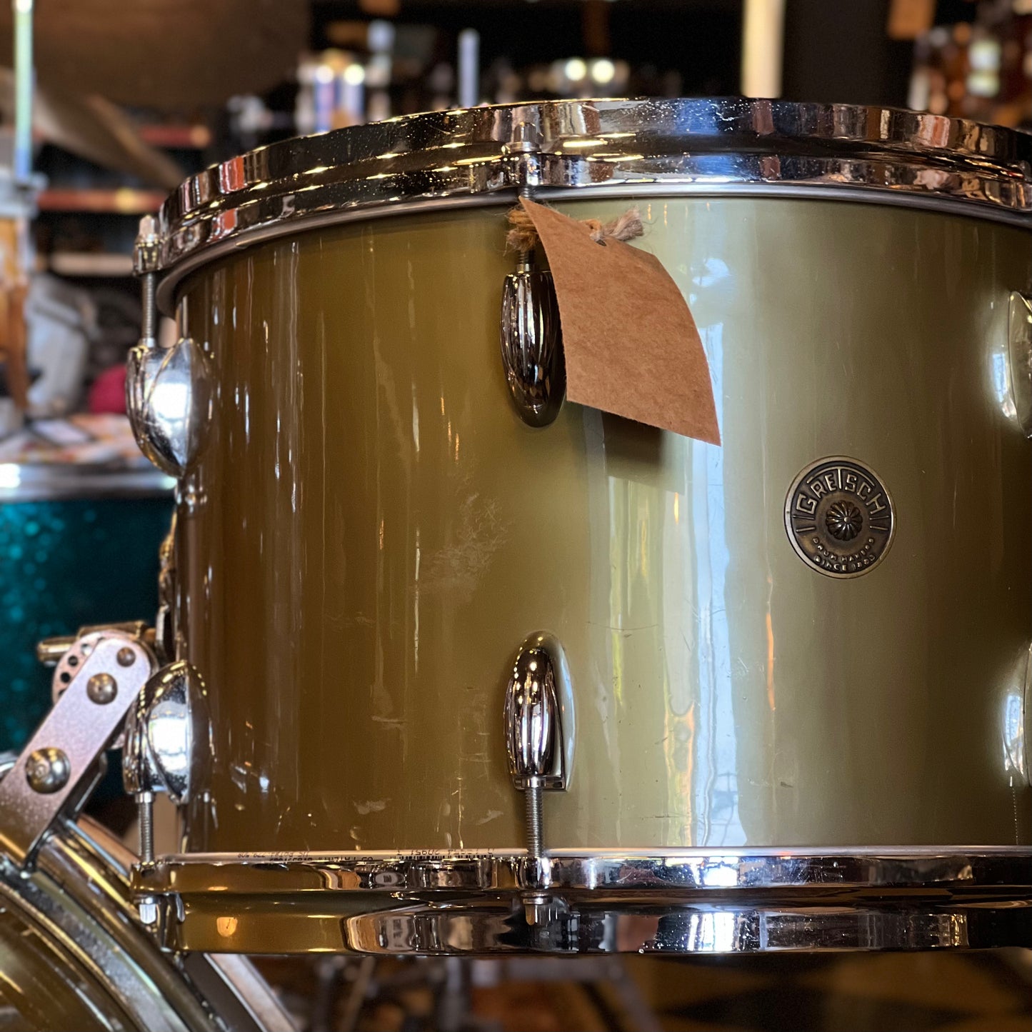 VINTAGE 1956-1959 Gretsch Round Badge 6ply "Name Band" Outfit in Copper Mist - 14x22, 9x13, 14x14