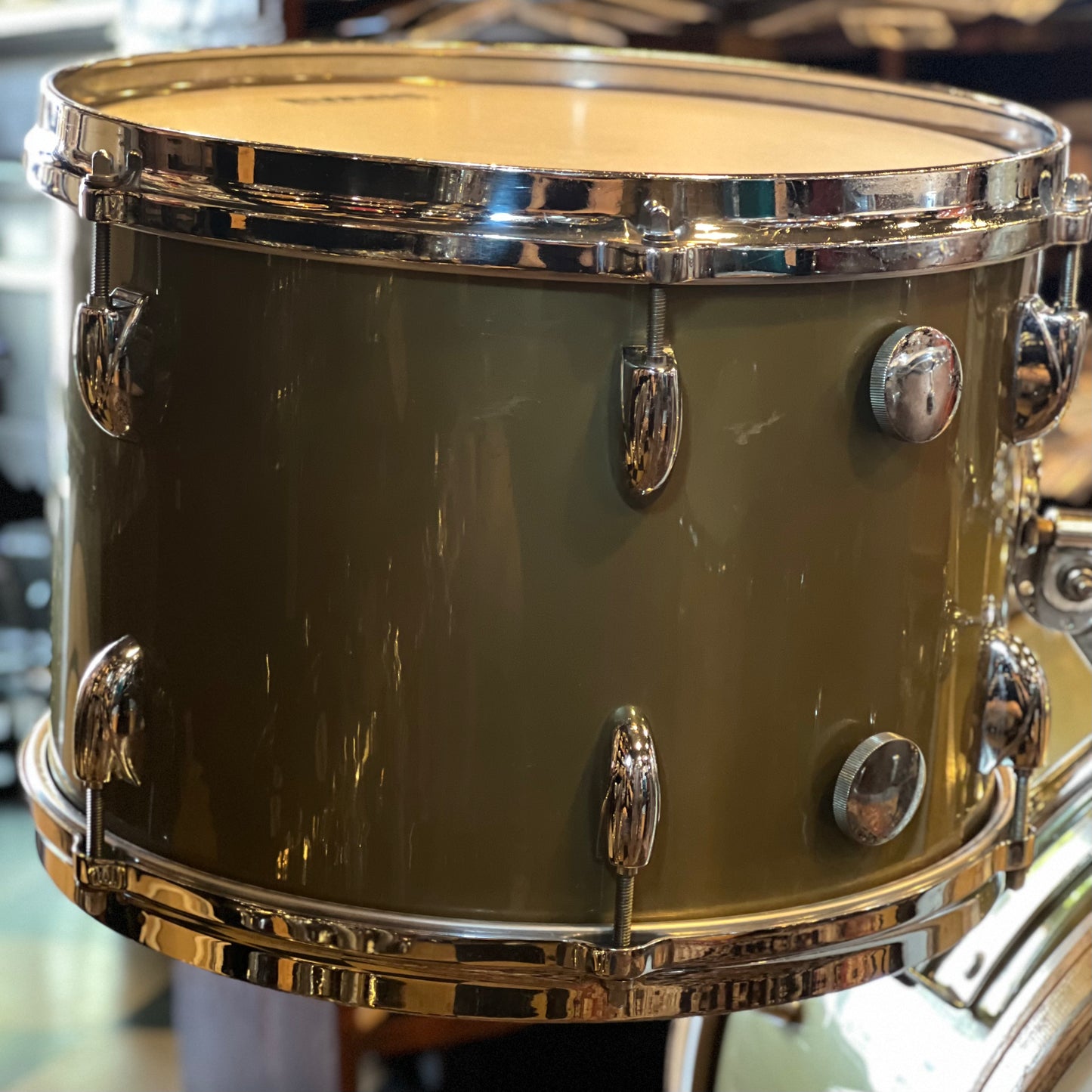 VINTAGE 1956-1959 Gretsch Round Badge 6ply "Name Band" Outfit in Copper Mist - 14x22, 9x13, 14x14