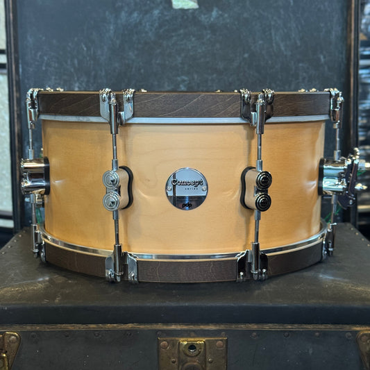 NEW PDP 6.5x14 Concept Maple Classic Wood Hoop Snare Drum in Natural w/ Walnut Hoops