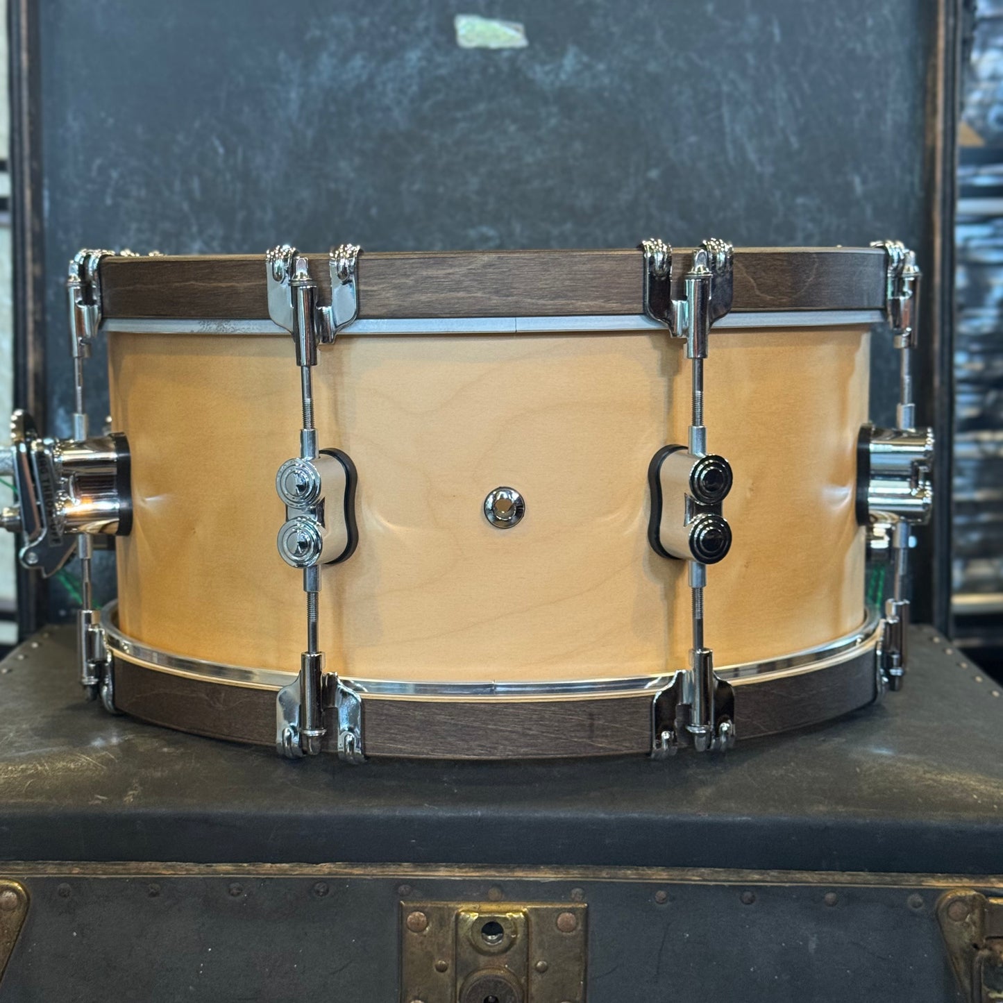 NEW PDP 6.5x14 Concept Maple Classic Wood Hoop Snare Drum in Natural w/ Walnut Hoops