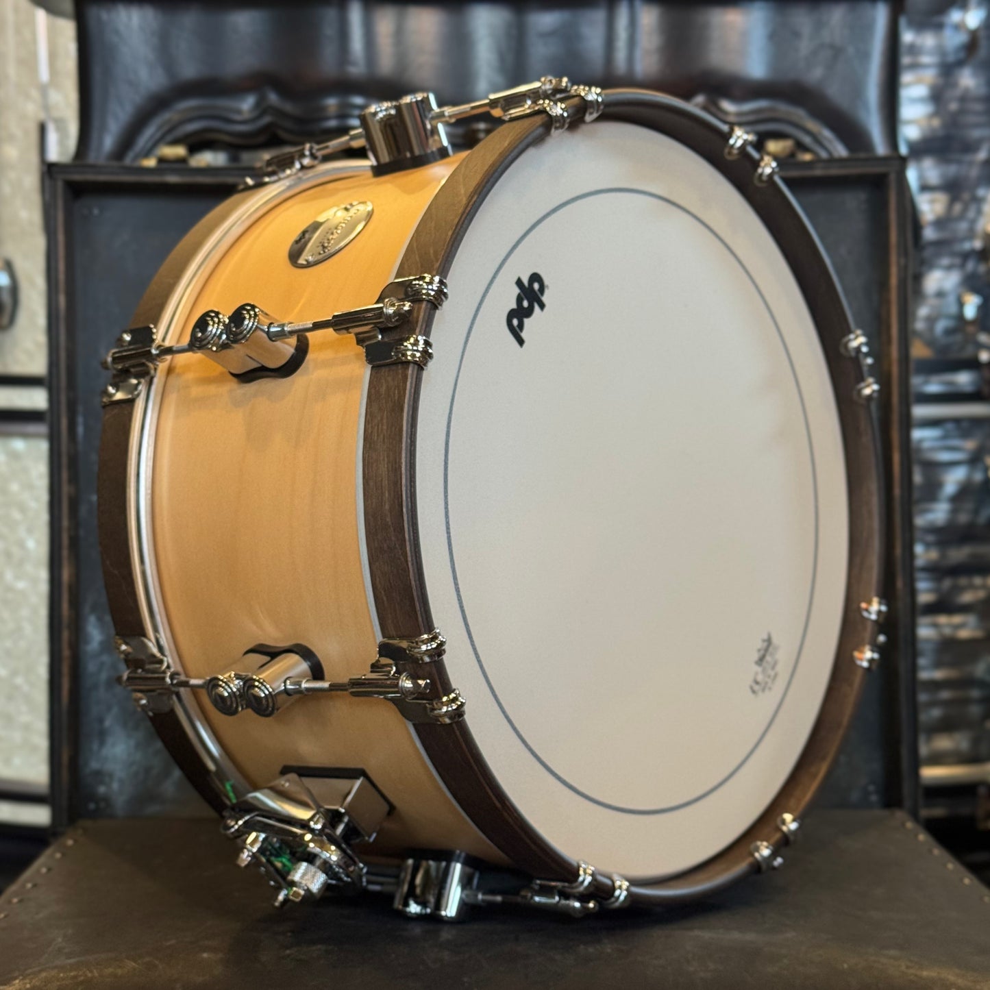 NEW PDP 6.5x14 Concept Maple Classic Wood Hoop Snare Drum in Natural w/ Walnut Hoops