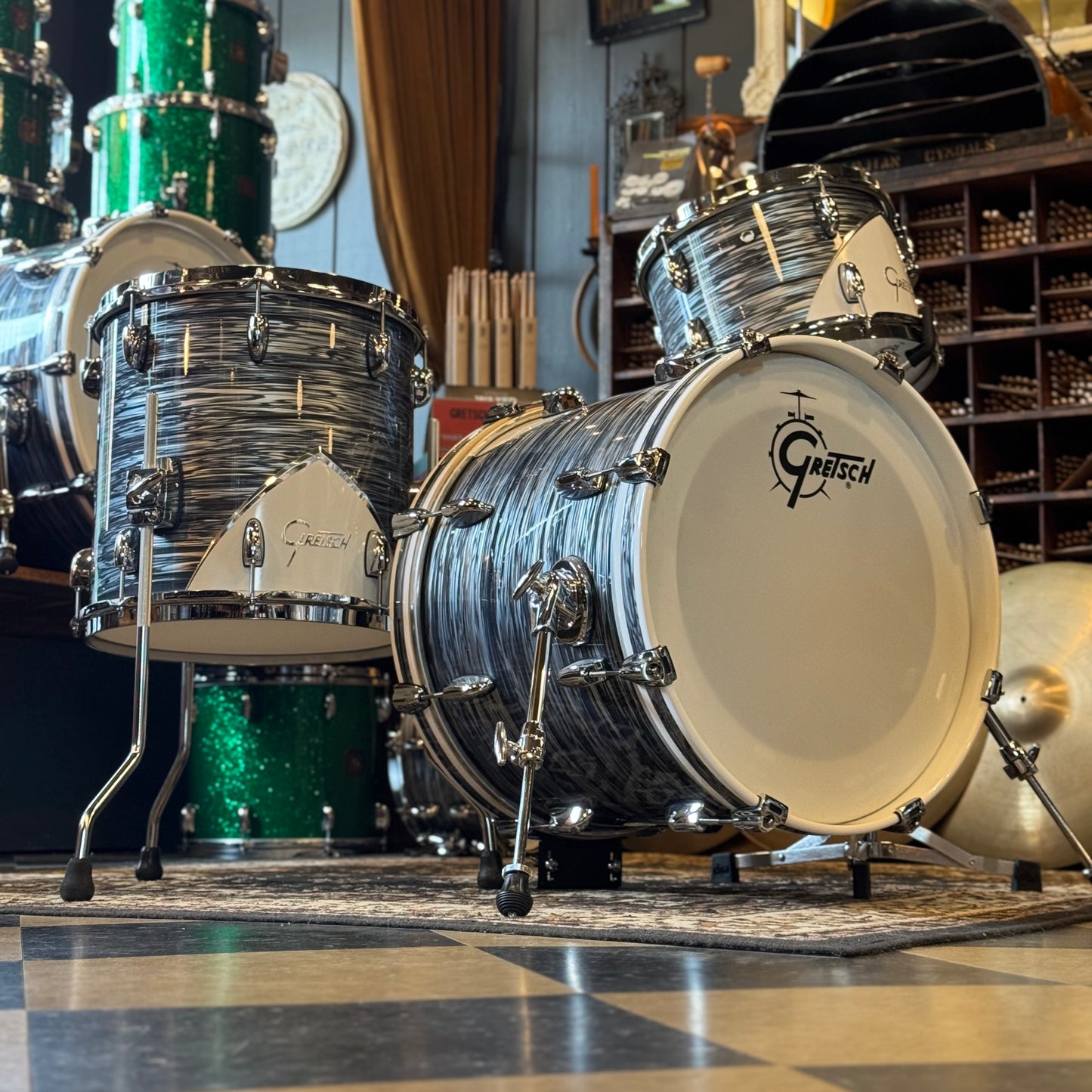 USED Gretsch Renown Bop Outfit in Silver Oyster Pearl - 14x18, 8x12, 14x14