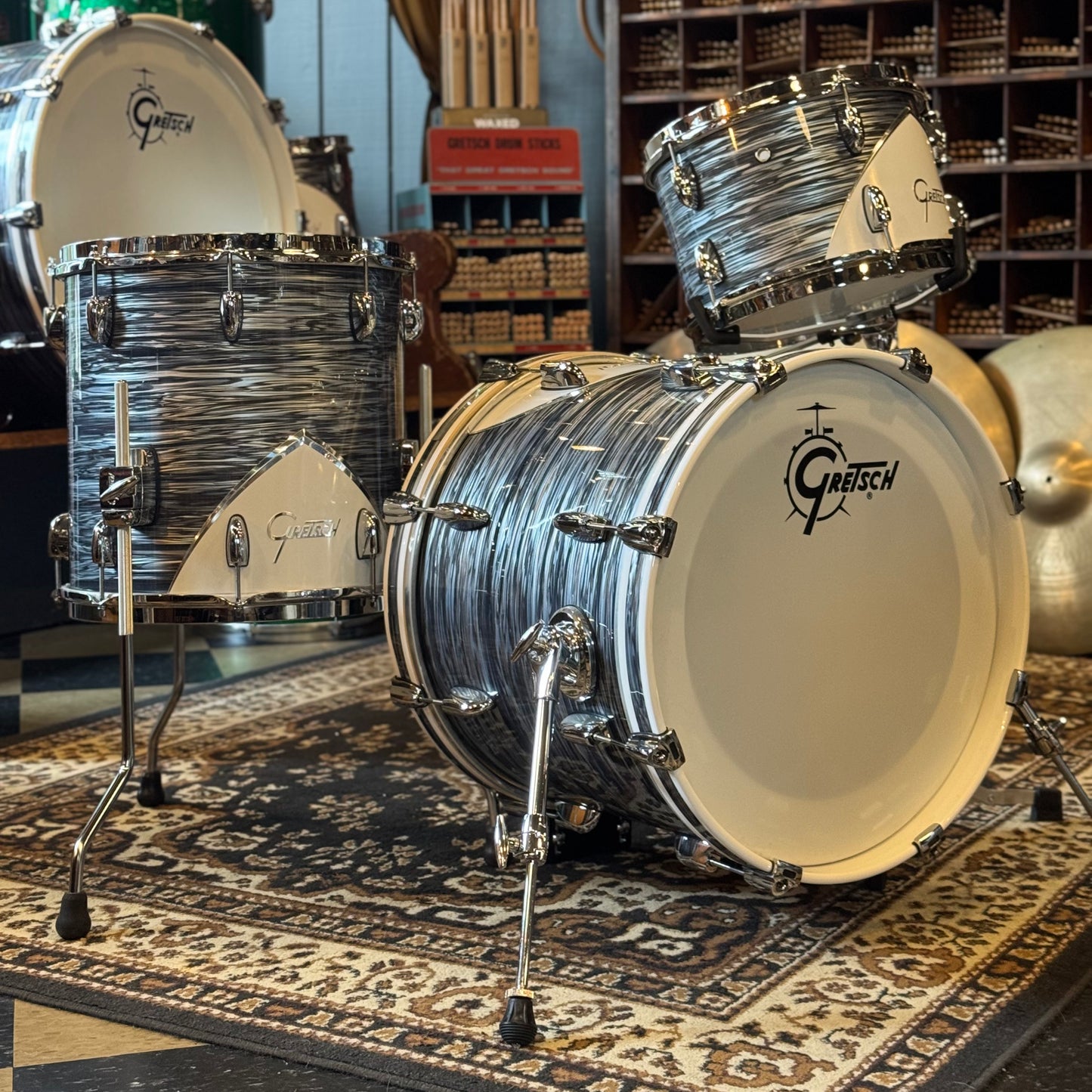 USED Gretsch Renown Bop Outfit in Silver Oyster Pearl - 14x18, 8x12, 14x14