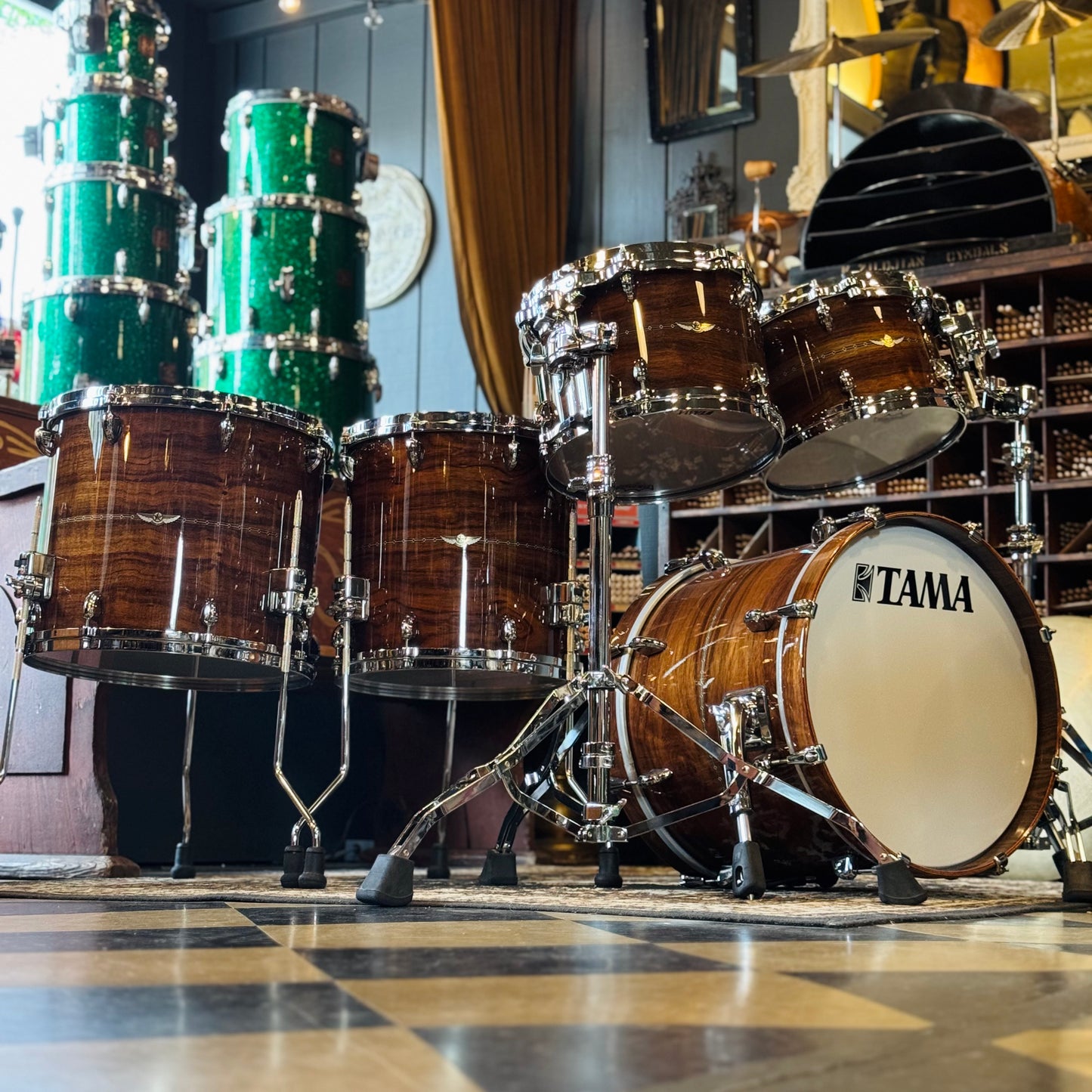 USED Tama Star Bubinga Drumset in Natural Indian Laurel - 14x18, 8x12, 9x13, 14x14, 14x16