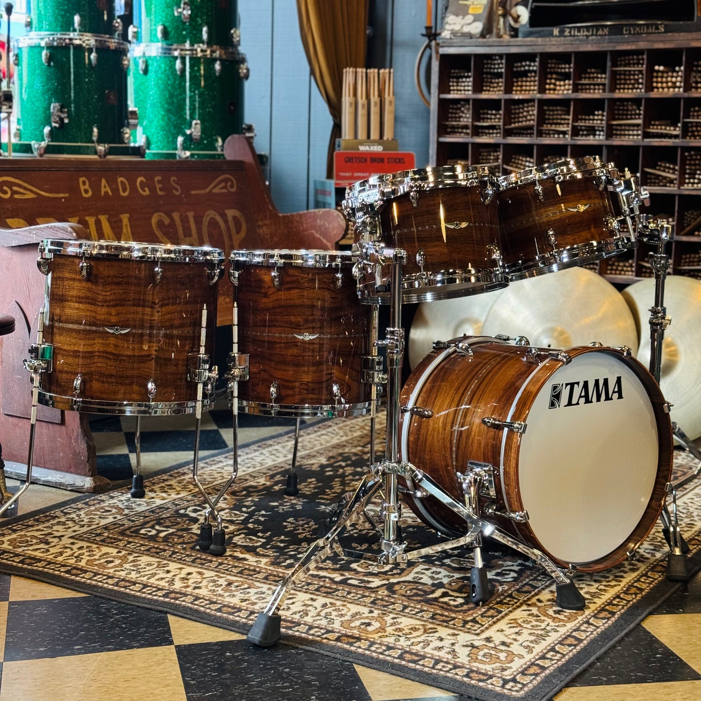 USED Tama Star Bubinga Drumset in Natural Indian Laurel - 14x18, 8x12, 9x13, 14x14, 14x16