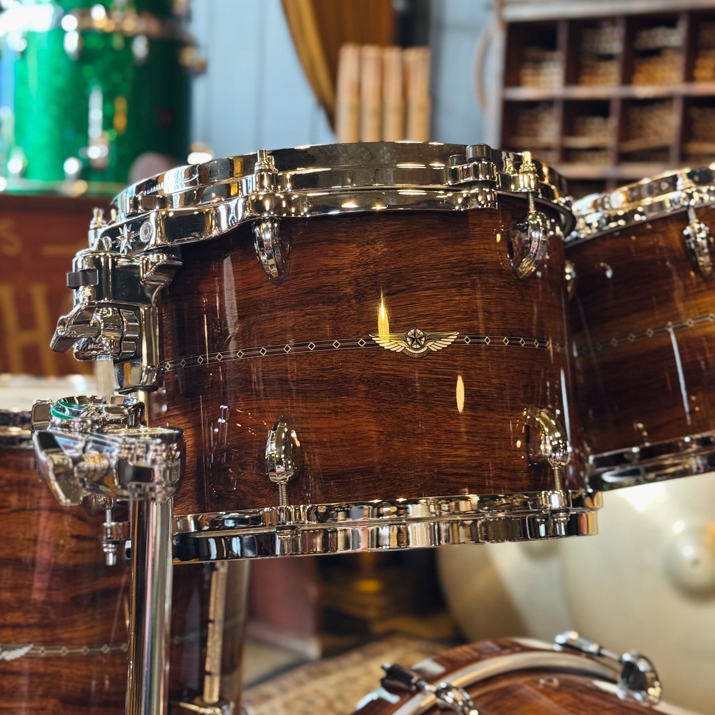 USED Tama Star Bubinga Drumset in Natural Indian Laurel - 14x18, 8x12, 9x13, 14x14, 14x16