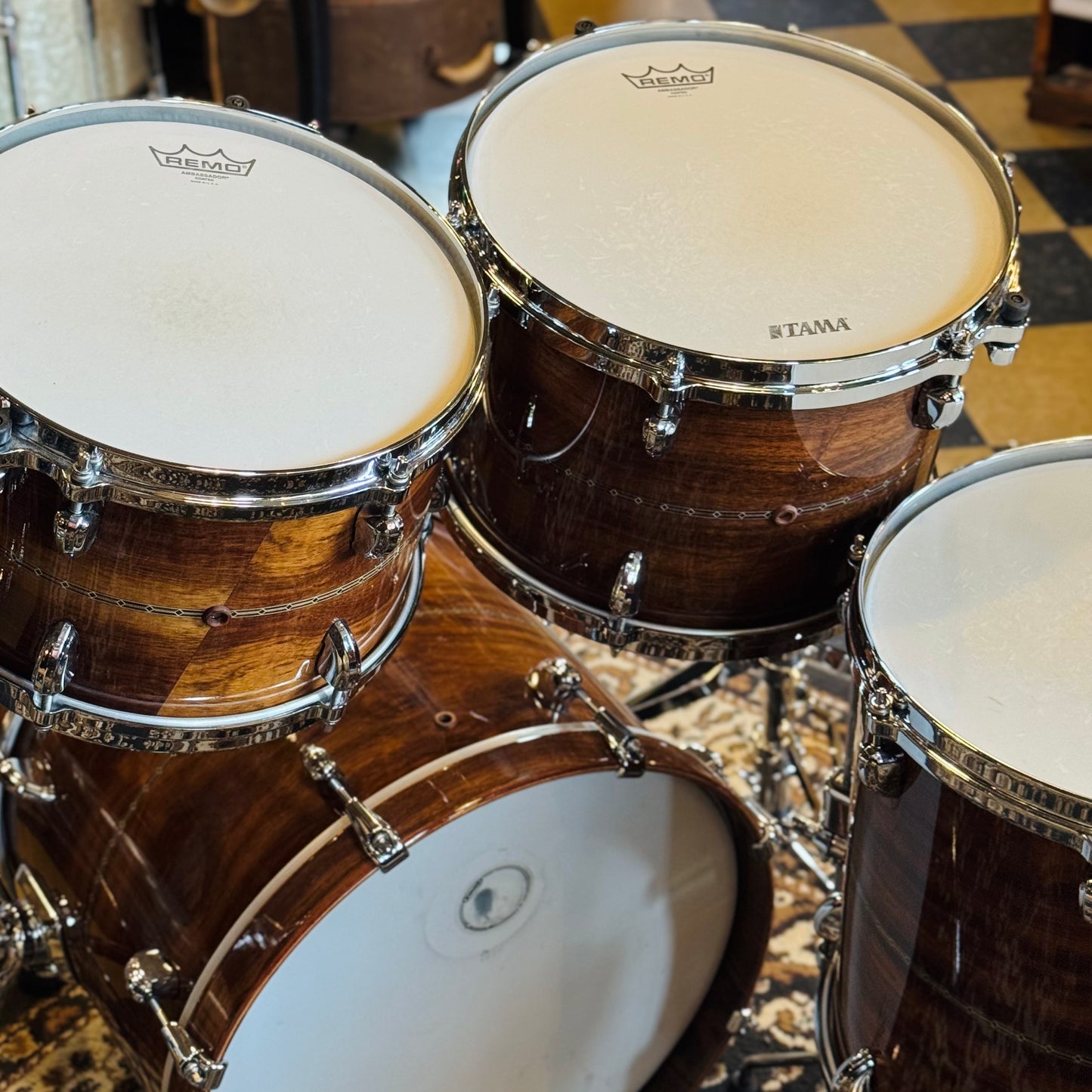 USED Tama Star Bubinga Drumset in Natural Indian Laurel - 14x18, 8x12, 9x13, 14x14, 14x16
