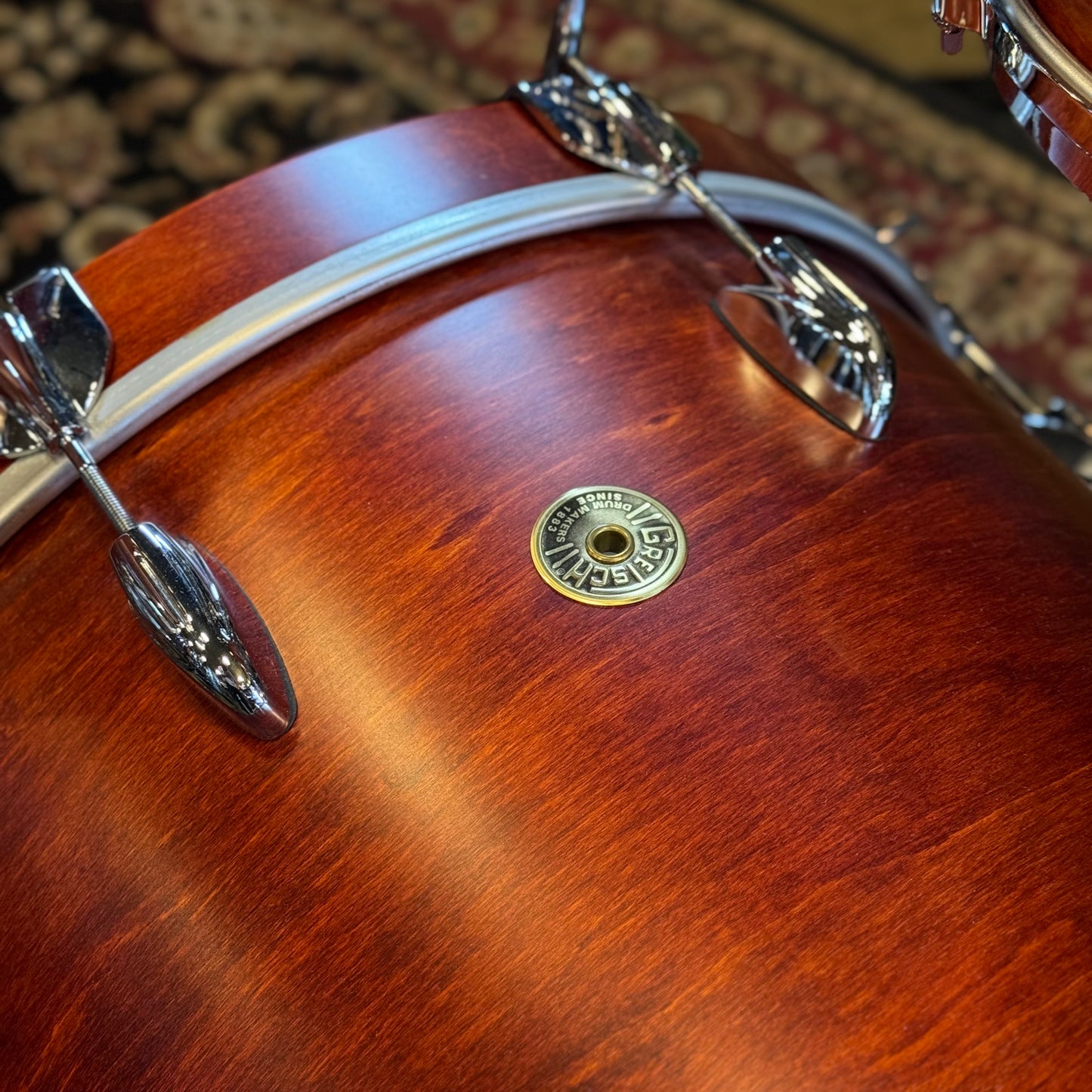 FLOOR MODEL Gretsch USA Custom in Satin Burnt Orange - 14x18, 8x12, 14x14, 5.5x14