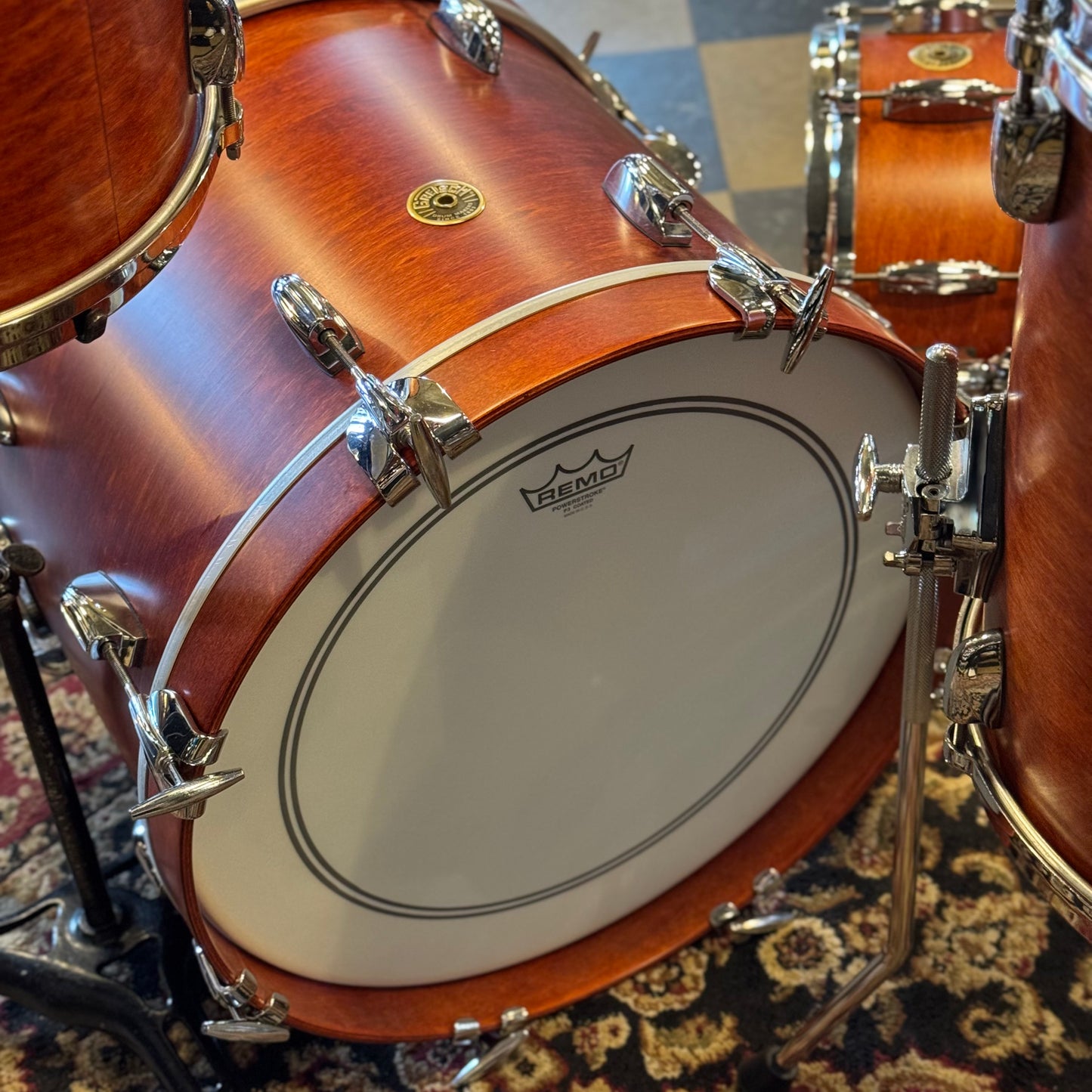 FLOOR MODEL Gretsch USA Custom in Satin Burnt Orange - 14x18, 8x12, 14x14, 5.5x14
