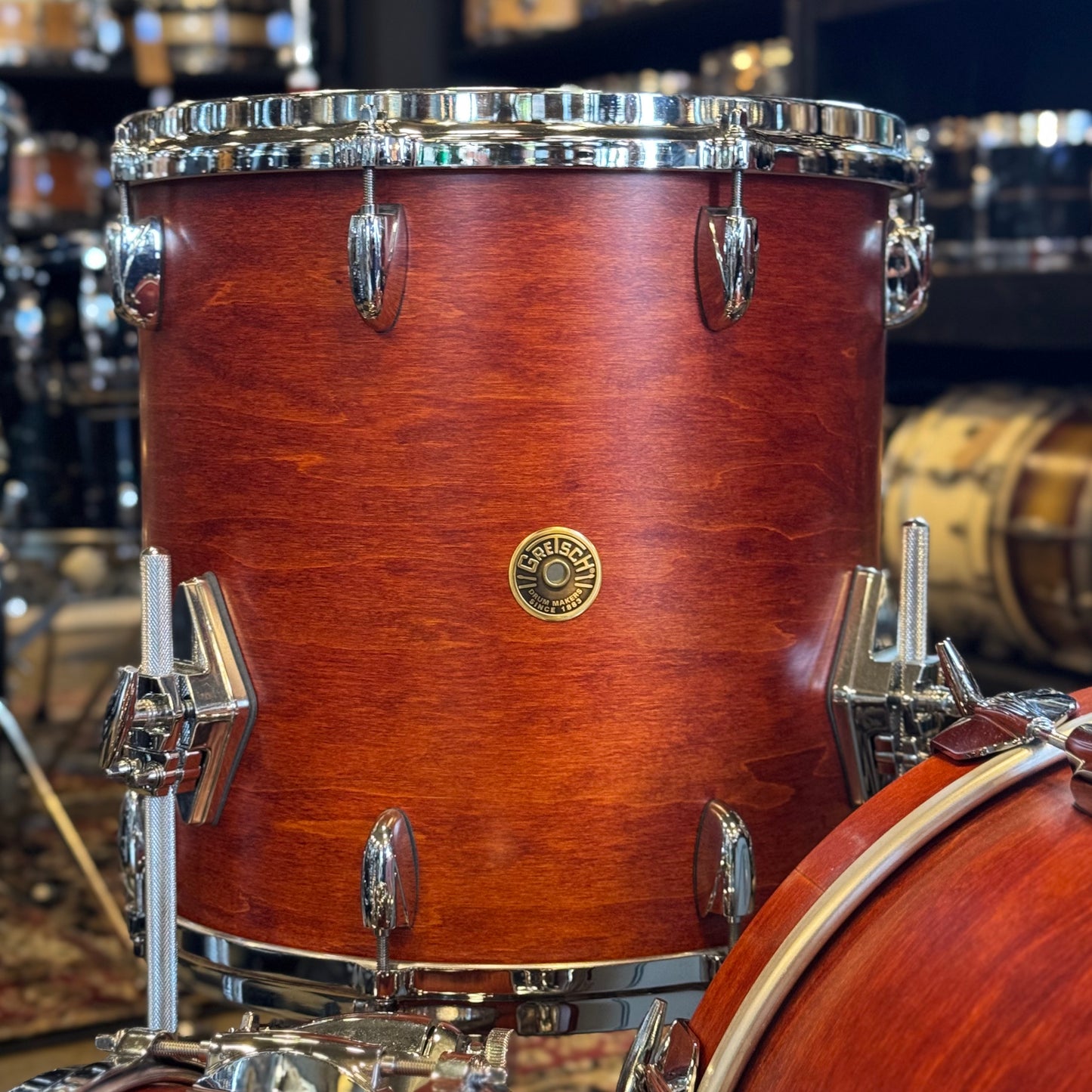 FLOOR MODEL Gretsch USA Custom in Satin Burnt Orange - 14x18, 8x12, 14x14, 5.5x14