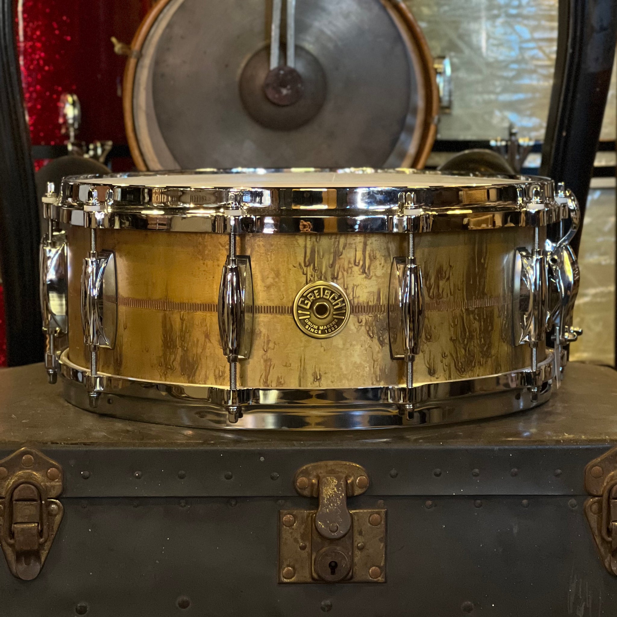USED Gretsch 5.5x14 Keith Carlock Signature Brass Snare Drum