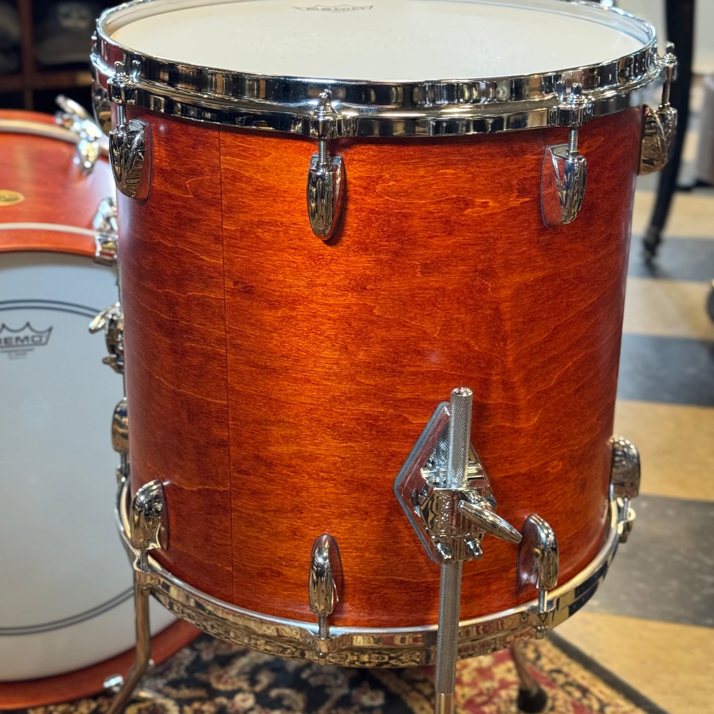 FLOOR MODEL Gretsch USA Custom in Satin Burnt Orange - 14x18, 8x12, 14x14, 5.5x14