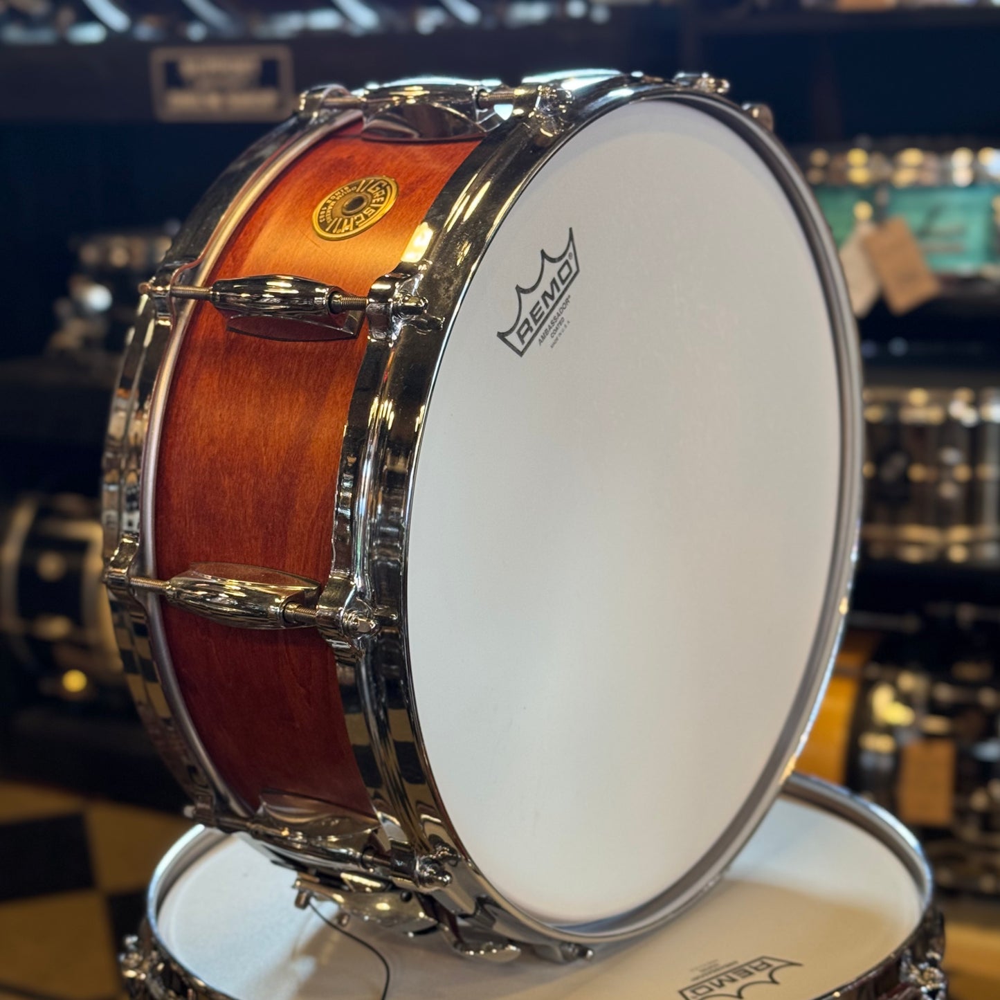 FLOOR MODEL Gretsch USA Custom in Satin Burnt Orange - 14x18, 8x12, 14x14, 5.5x14