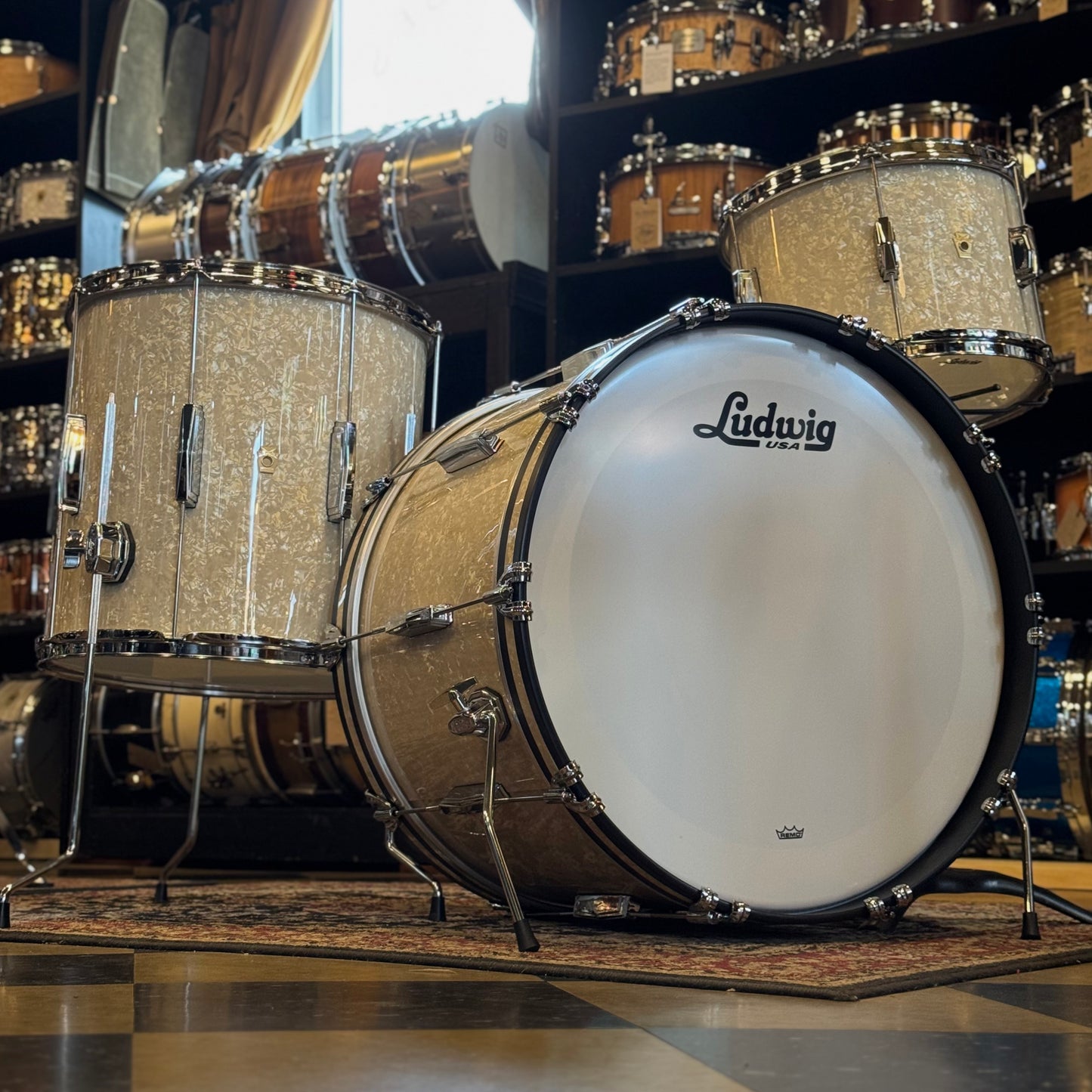 NEW Ludwig Legacy Maple in Vintage Marine Pearl - 14x22, 9x13, 16x16