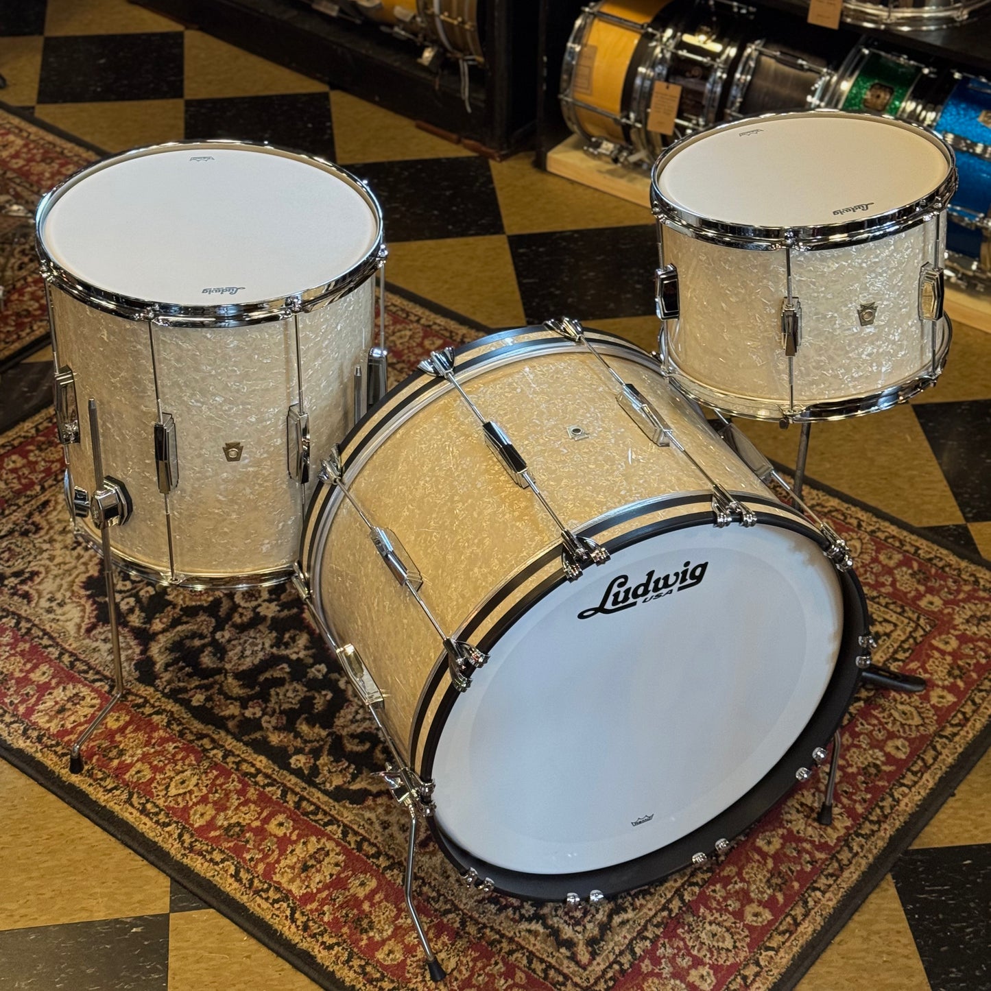 NEW Ludwig Legacy Maple in Vintage Marine Pearl - 14x22, 9x13, 16x16