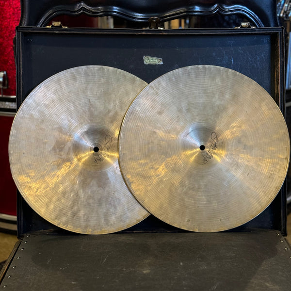 VINTAGE 1960's K. ZIldjian Istanbul 14” Intermediate Stamp Hi-Hat Cymbals - 890/938g