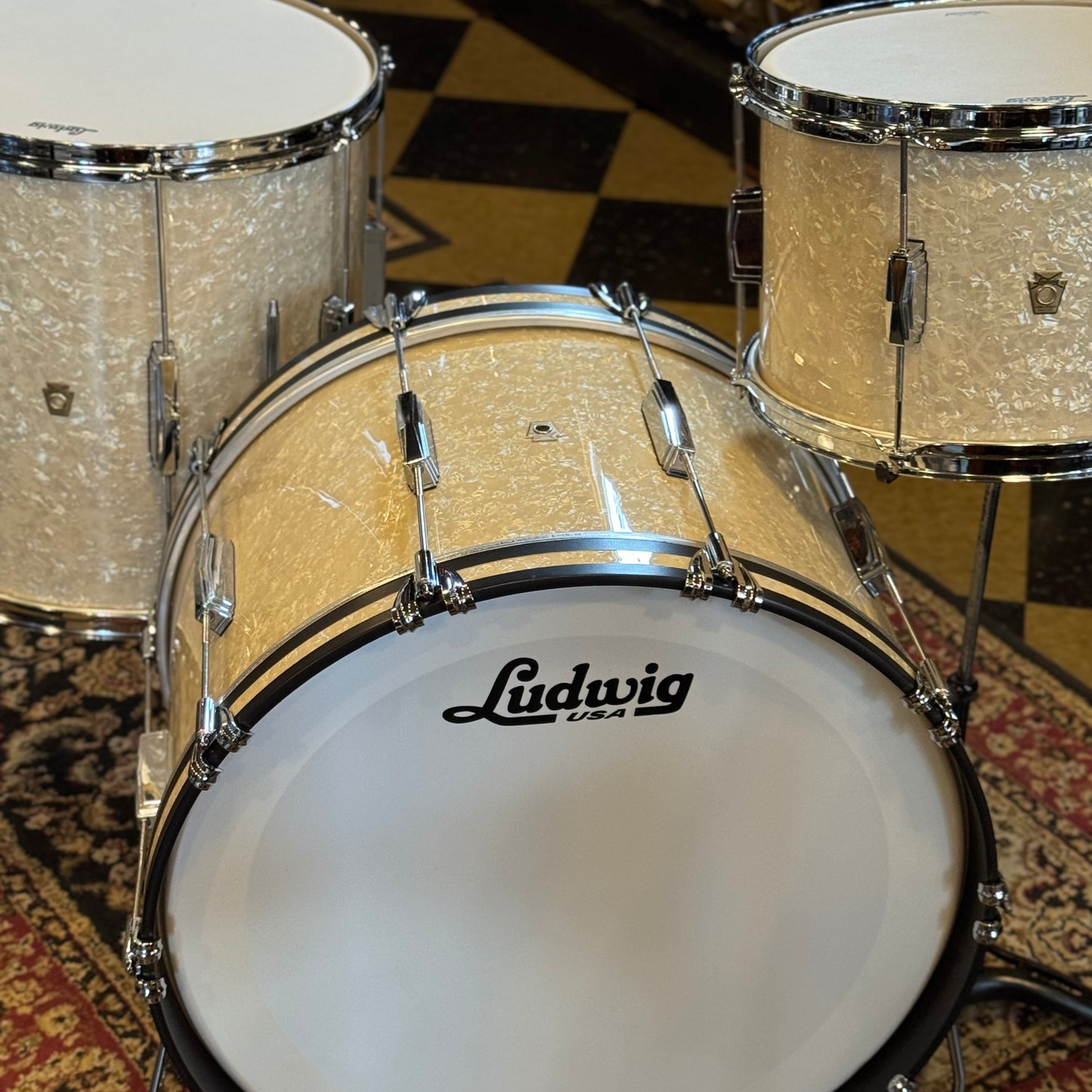 NEW Ludwig Legacy Maple in Vintage Marine Pearl - 14x22, 9x13, 16x16