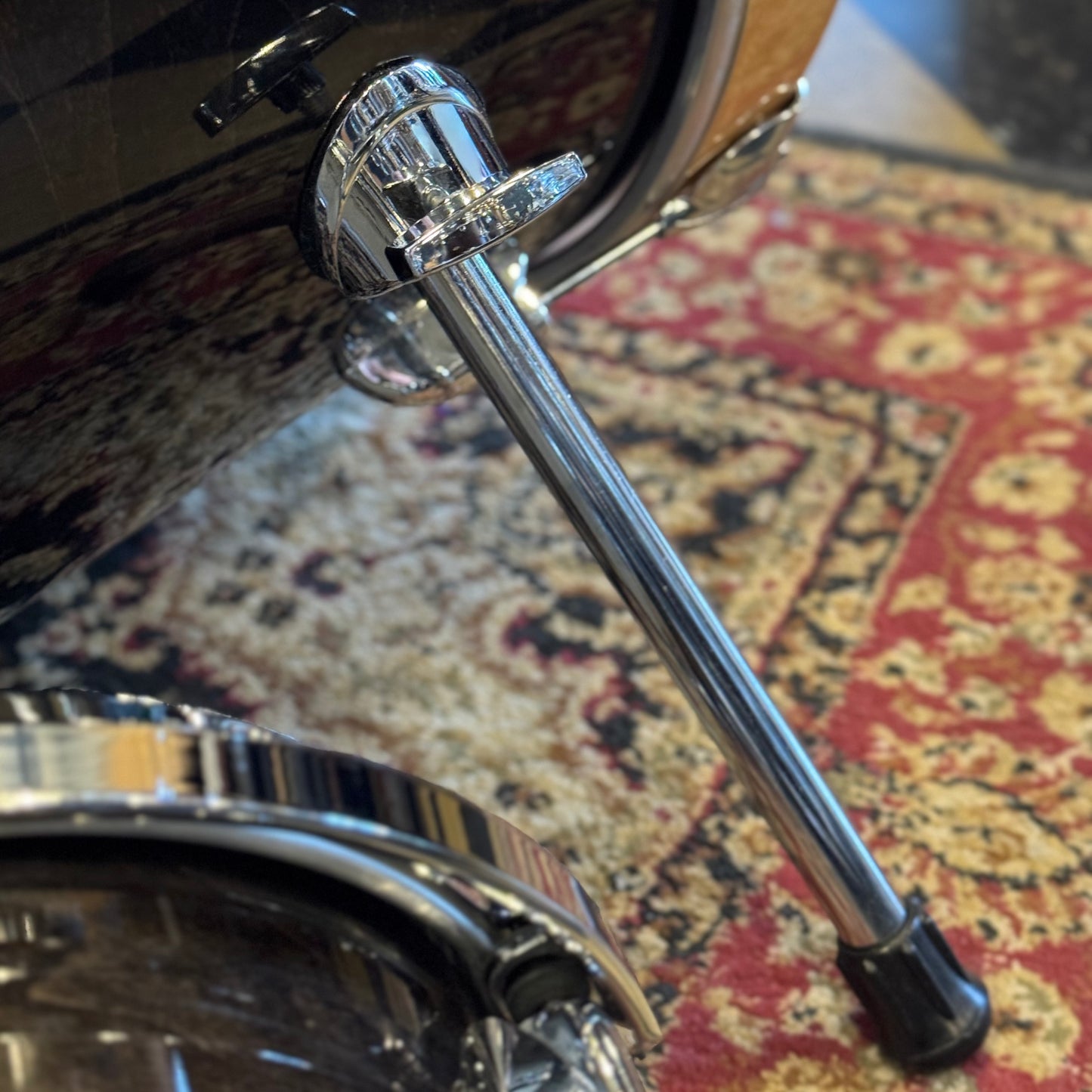VINTAGE 1980's Gretsch Square Badge Factory Original Drum Set in Gloss Ebony - 16x22, 10x10, 10x12, 11x13, 16x16