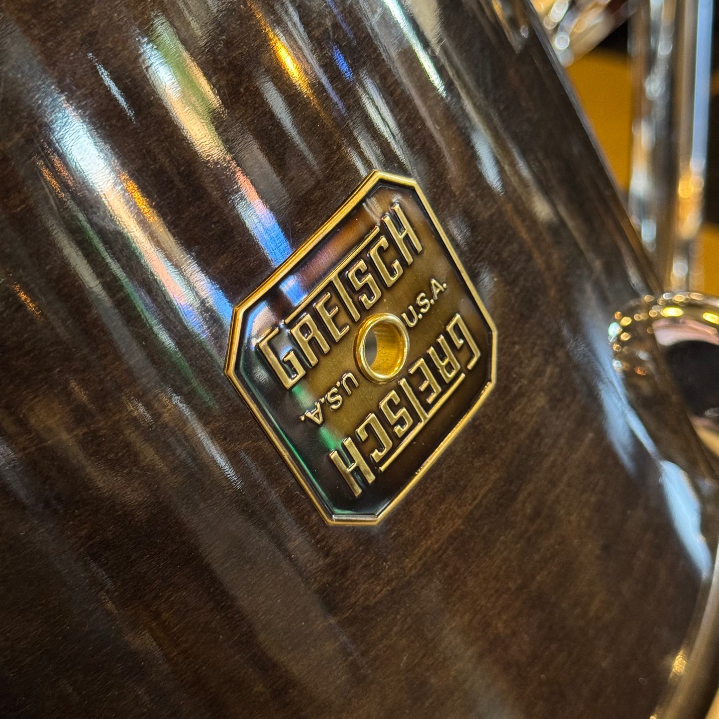 VINTAGE 1980's Gretsch Square Badge Factory Original Drum Set in Gloss Ebony - 16x22, 10x10, 10x12, 11x13, 16x16