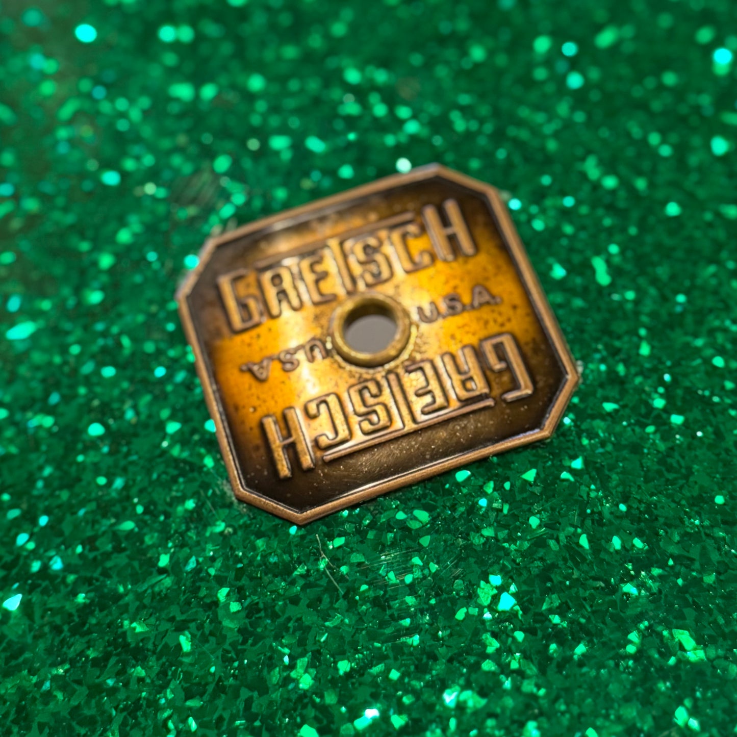 USED 1990's Gretsch Square Badge USA Custom in Green Sparkle - 16x24, 11x13, 16x16, 16x18