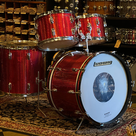 VINTAGE 1970's Ludwig Standard in 3D Red Reflector - 14x22, 8x12, 9x13, 16x16