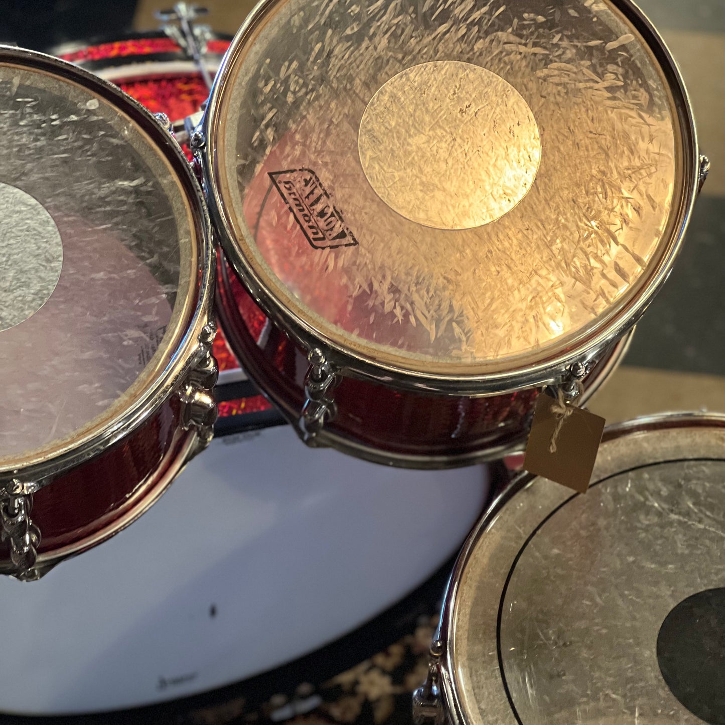 VINTAGE 1970's Ludwig Standard in 3D Red Reflector - 14x22, 8x12, 9x13, 16x16