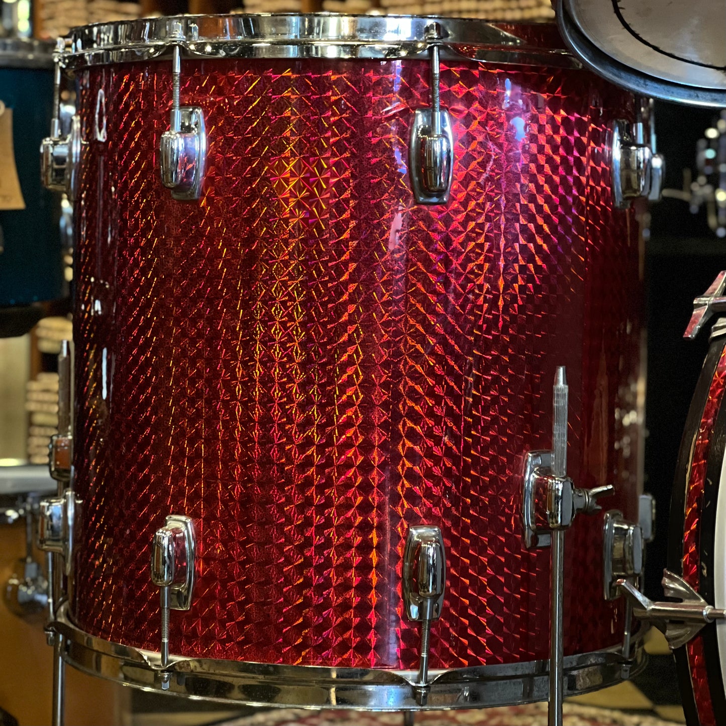 VINTAGE 1970's Ludwig Standard in 3D Red Reflector - 14x22, 8x12, 9x13, 16x16