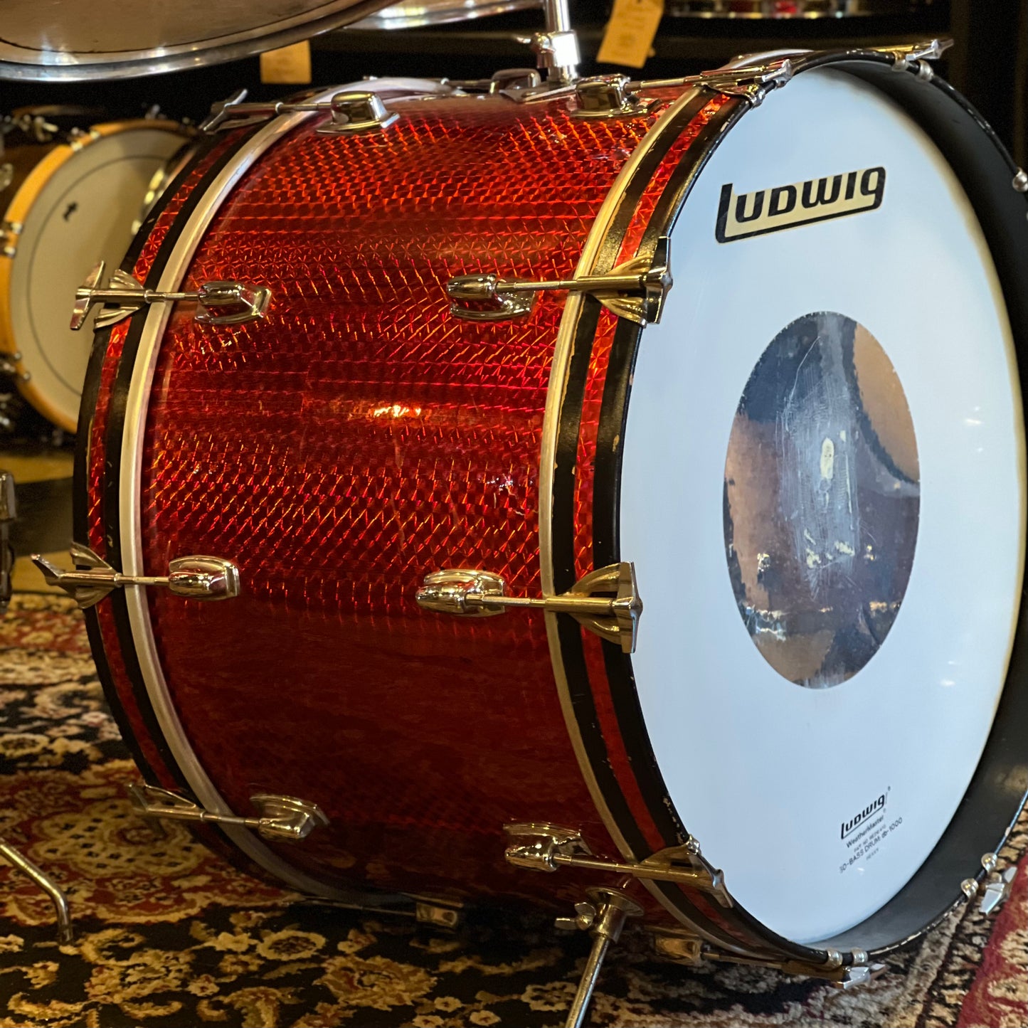 VINTAGE 1970's Ludwig Standard in 3D Red Reflector - 14x22, 8x12, 9x13, 16x16