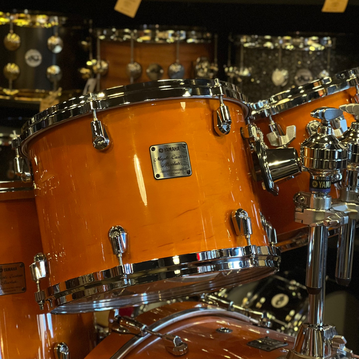 USED Yamaha Maple Custom Absolute Nouveau Made In Japan Drum Set in Honey Amber - 17x24, 8x10, 9x12, 12x14, 14x16