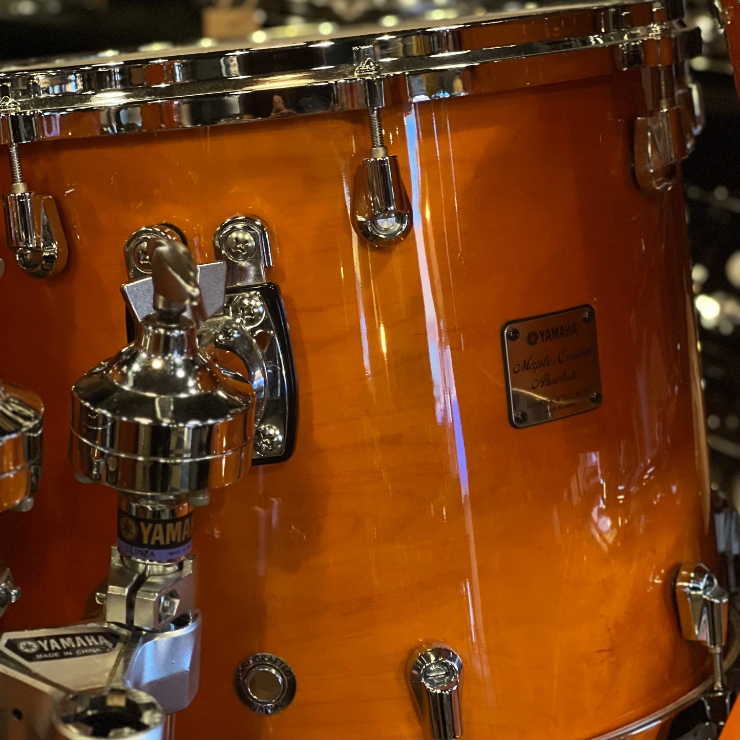 USED Yamaha Maple Custom Absolute Nouveau Made In Japan Drum Set in Honey Amber - 17x24, 8x10, 9x12, 12x14, 14x16