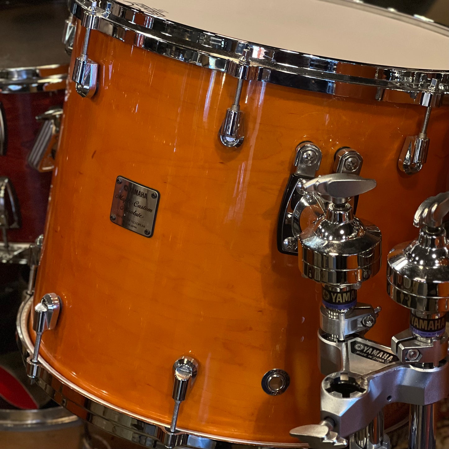 USED Yamaha Maple Custom Absolute Nouveau Made In Japan Drum Set in Honey Amber - 17x24, 8x10, 9x12, 12x14, 14x16