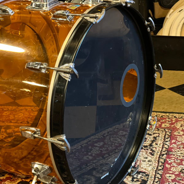 VINTAGE 1970's Player's Grade Ludwig Vistalite in Amber - 14x22, 9x13, 16x16