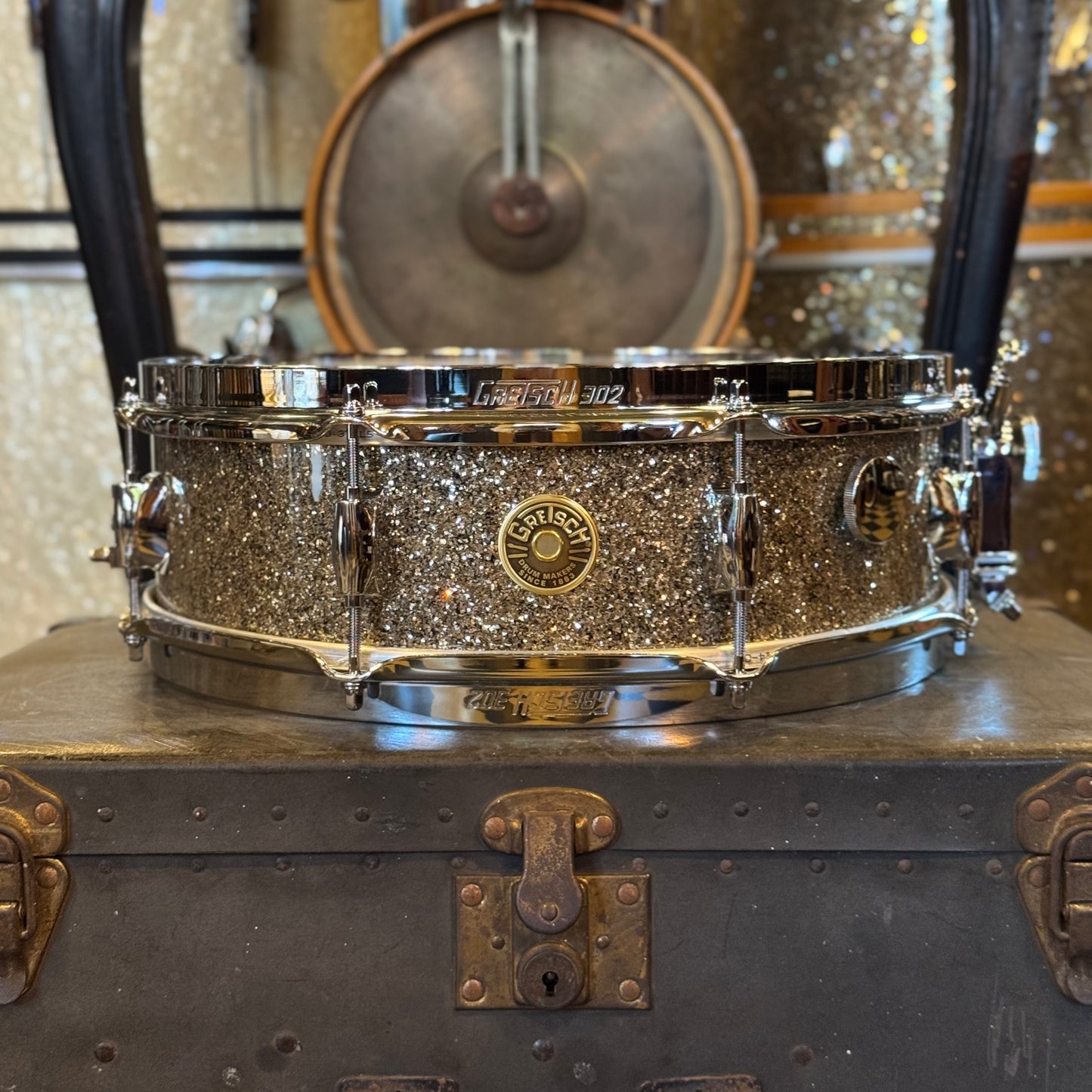 NEW Gretsch 4.5x14 Broadkaster Snare Drum in Ginger Glass Glitter w/ Micro Sensitive & Tone Control