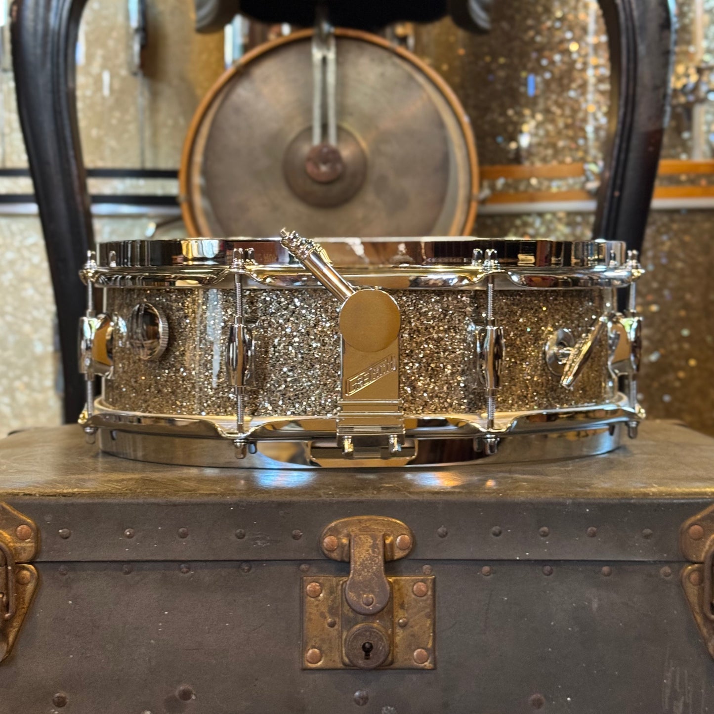 NEW Gretsch 4.5x14 Broadkaster Snare Drum in Ginger Glass Glitter w/ Micro Sensitive & Tone Control