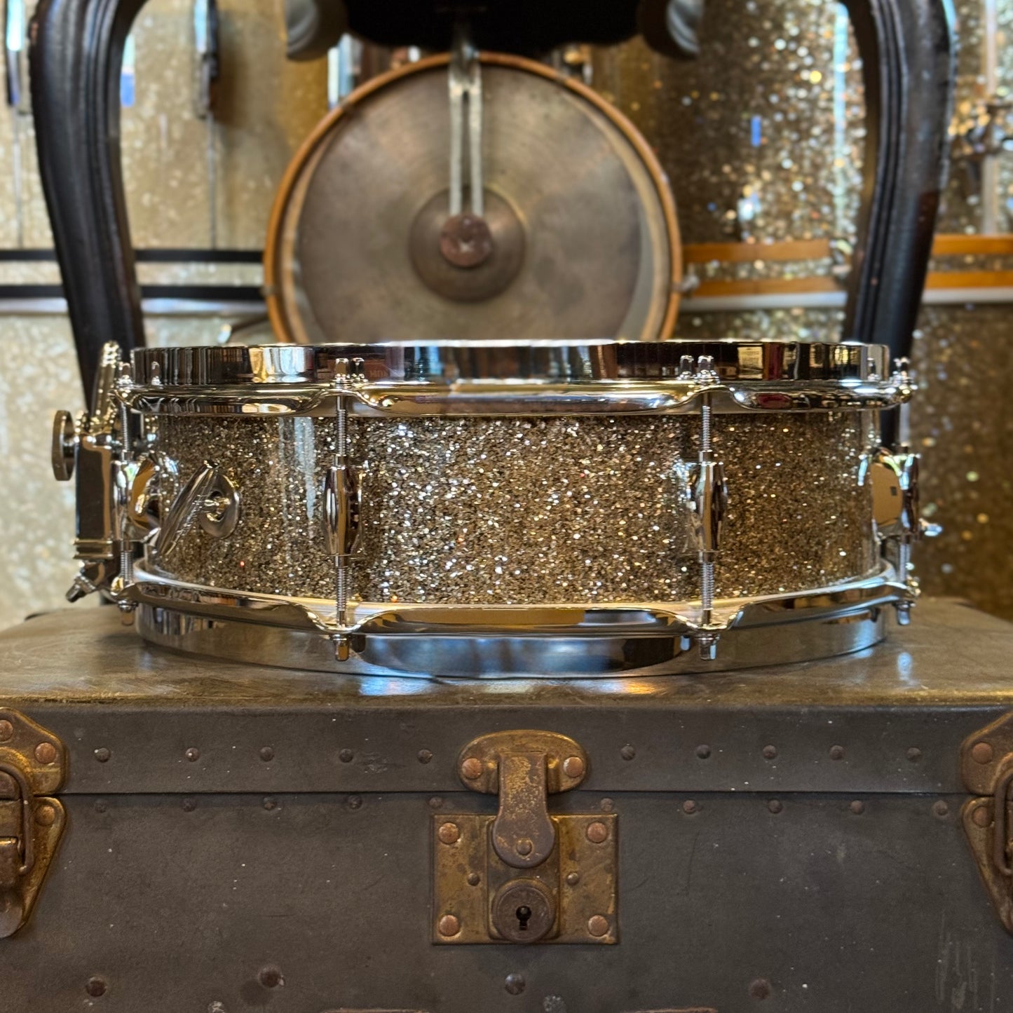 NEW Gretsch 4.5x14 Broadkaster Snare Drum in Ginger Glass Glitter w/ Micro Sensitive & Tone Control